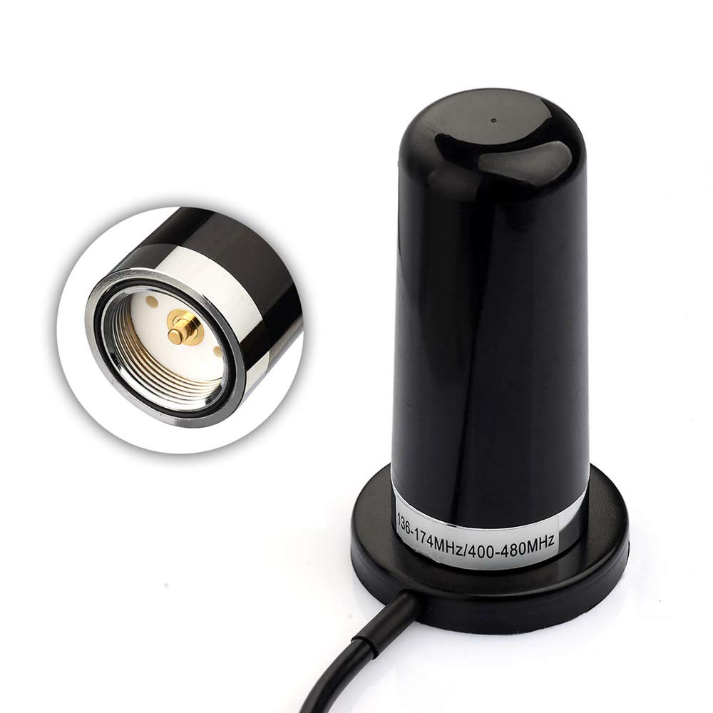 Bingfu Vehicle Ham Radio Mobile Radio Antenna Dual Band VHF UHF 136-174MHz 400-470MHz NMO Mount Magnetic Base Low Profile Antenna PL259 Male Connector for Car Truck Amateur Radio Marine VHF Radio