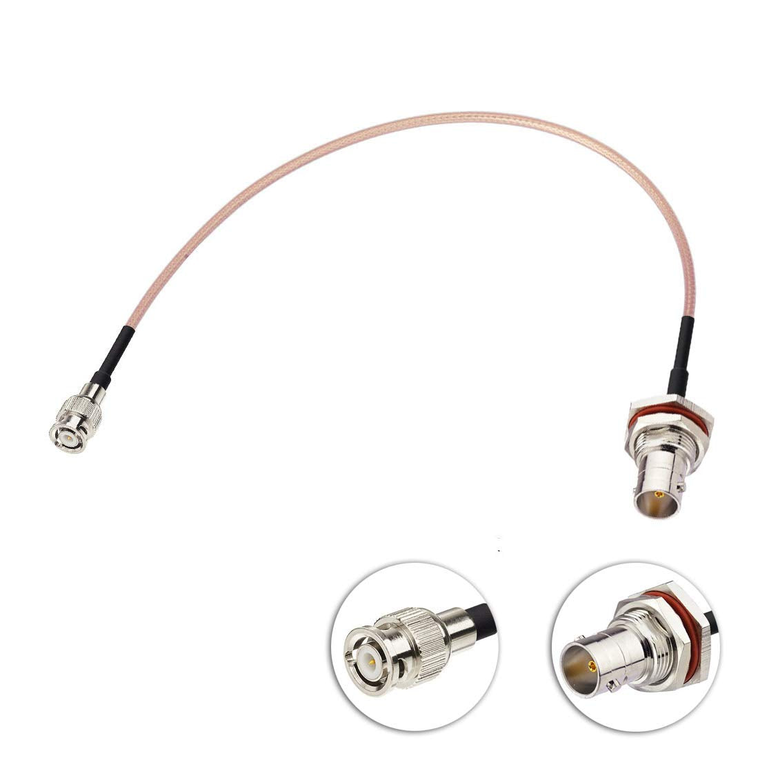 Bingfu Mini BNC Male to BNC Female Bulkhead Mount 75 Ohm Vedio SDI Cable 30cm 12 inch for HD SDI 3G SDI Recorder Camera Monitor Converter Frame Synchronizer Sync Broadcast Router Audio Gateway Hub