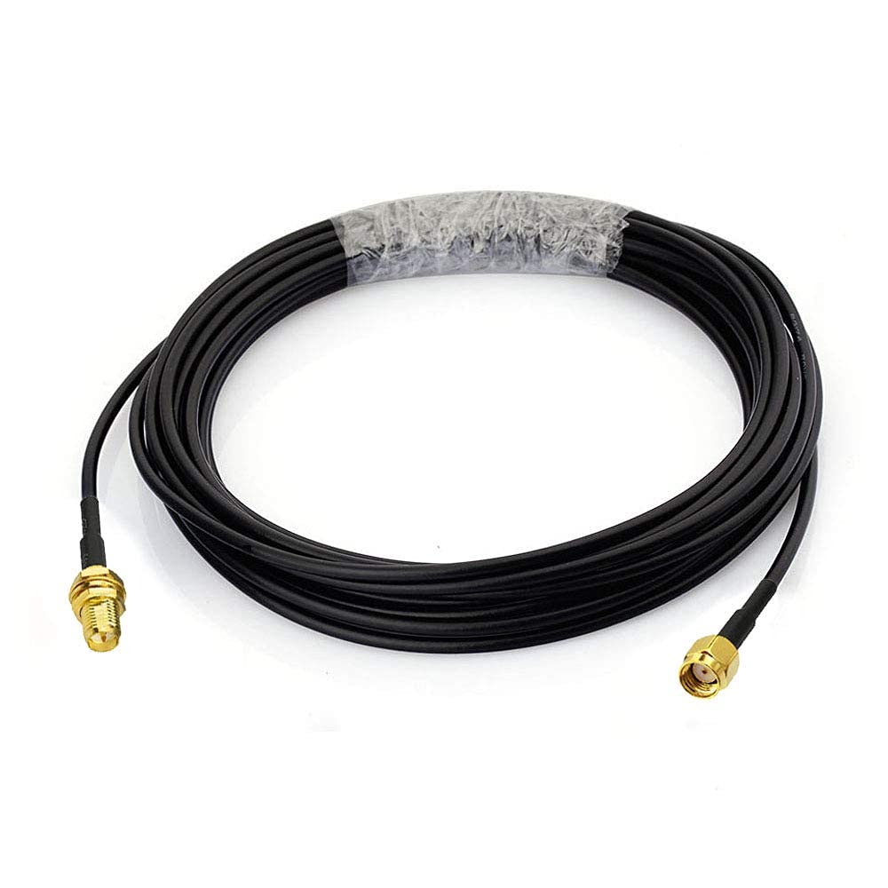 Bingfu RP-SMA Male to RP-SMA Female Bulkhead Mount RG174 WiFi Antenna Extension Coaxial Cable 20 feet for WiFi Router Wireless Network Card USB Adapter Security IP Camera Lora LoraWAN Gateway Hotspot