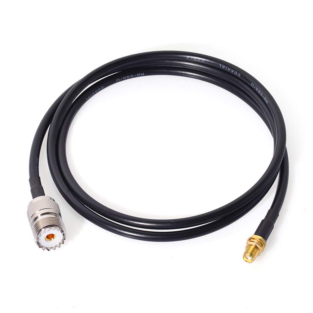 Bingfu Ham Radio Antenna Adapter SMA Female to UHF SO239 Female RG58 Coaxial Jumper Cable 1m 3 feet for Handheld Ham Two Way Radio Walkie Talkie Kenwood Wouxun Baofeng BF-F8HP UV-5R UV-82 BF-888S GT-3