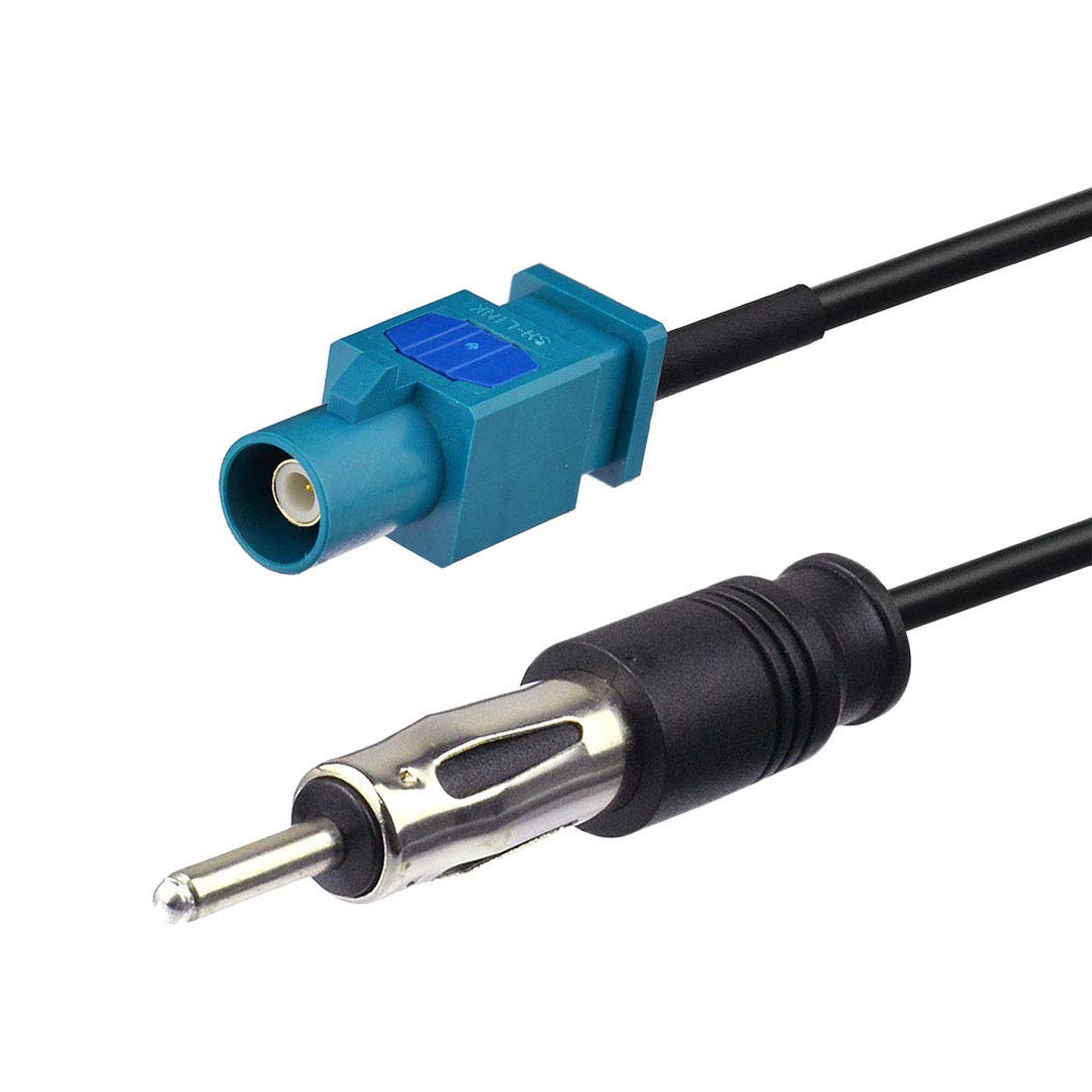 Bingfu Car Antenna Adapter Car Stereo FM AM Radio Antenna Adapter Cable Fakra Z Male to DIN Plug Connector Cable 30cm 1 feet for Car Stereo Audio HD Radio Head Unit CD Media Player Receiver