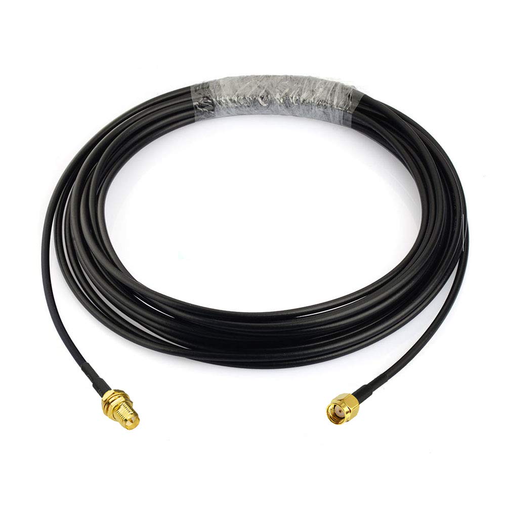 Bingfu RP-SMA Male to RP-SMA Female Bulkhead Mount RG174 WiFi Antenna Extension Coaxial Cable 20 feet for WiFi Router Wireless Network Card USB Adapter Security IP Camera Lora LoraWAN Gateway Hotspot