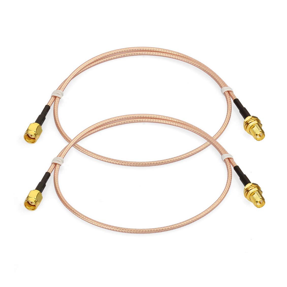 Bingfu WiFi Antenna Extension Cable (2-Pack) RP-SMA Male to RP-SMA Female Bulkhead Mount RG316 Cale 60cm 24 inch for WiFi Router Security IP Camera Wireless Mini PCI Express PCIE Network Card Adapter