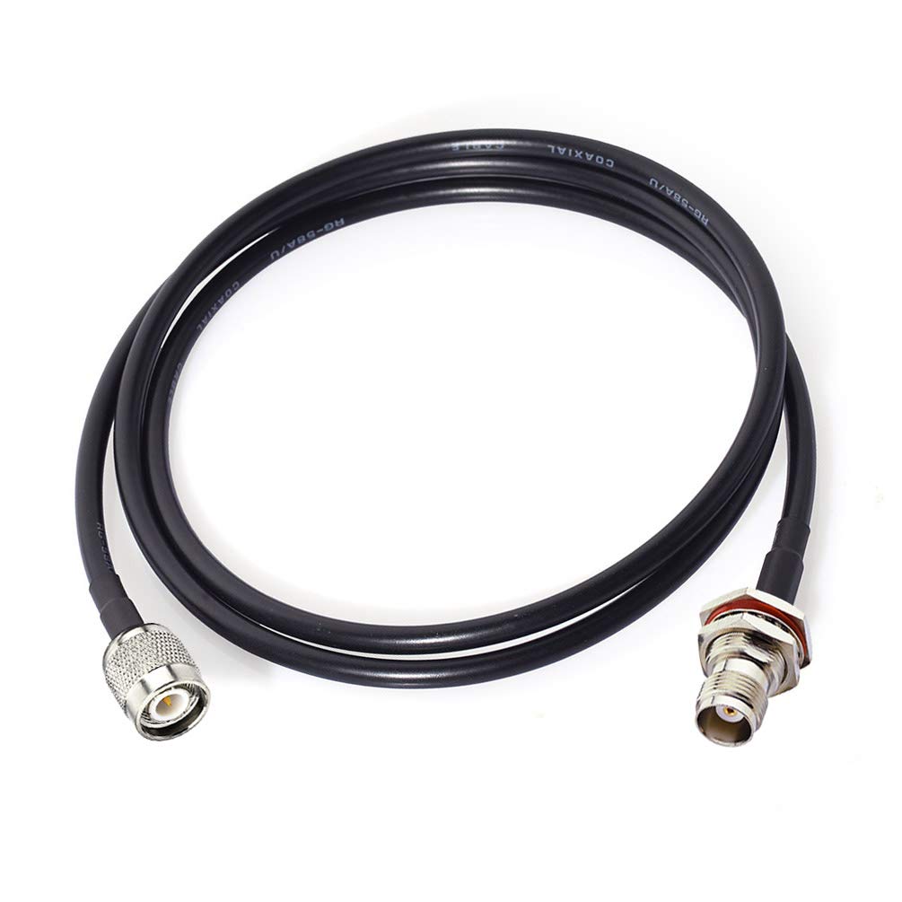 Bingfu RTK Survey GPS Antenna Extension Cable TNC Male to Female Bulkhead Mount RG58 Coax Jumper Cable 1m 3 feet for Vehicle Trimble Topcon Leica Sokkia GNSS RTK Receiver Marine Boat GPS Navigation