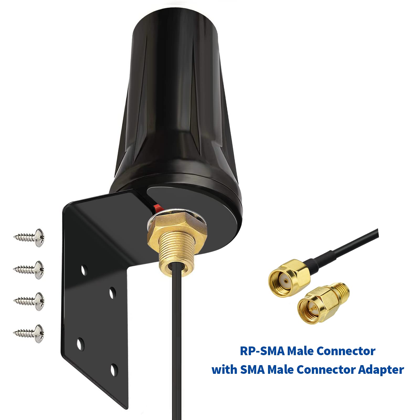 Bingfu 4G LTE Cellular Trail Camera Antenna Fixed Bracket Wall Mount RP-SMA Male Antenna Compatible with 4G LTE Cellular Trail Camera Game Camera Wildlife Hunting Camera Outdoor Mobile Security Camera