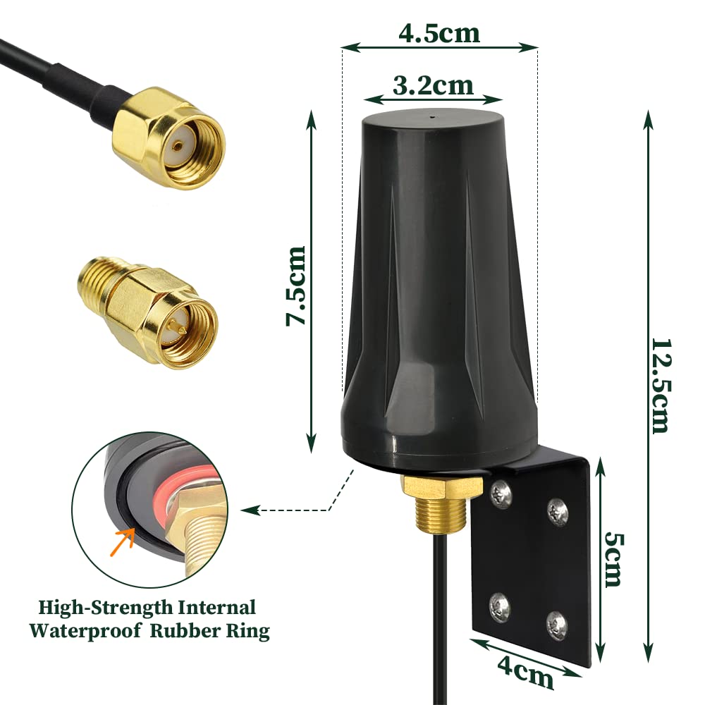 Bingfu 4G LTE Cellular Trail Camera Antenna Fixed Bracket Wall Mount RP-SMA Male Antenna Compatible with 4G LTE Cellular Trail Camera Game Camera Wildlife Hunting Camera Outdoor Mobile Security Camera