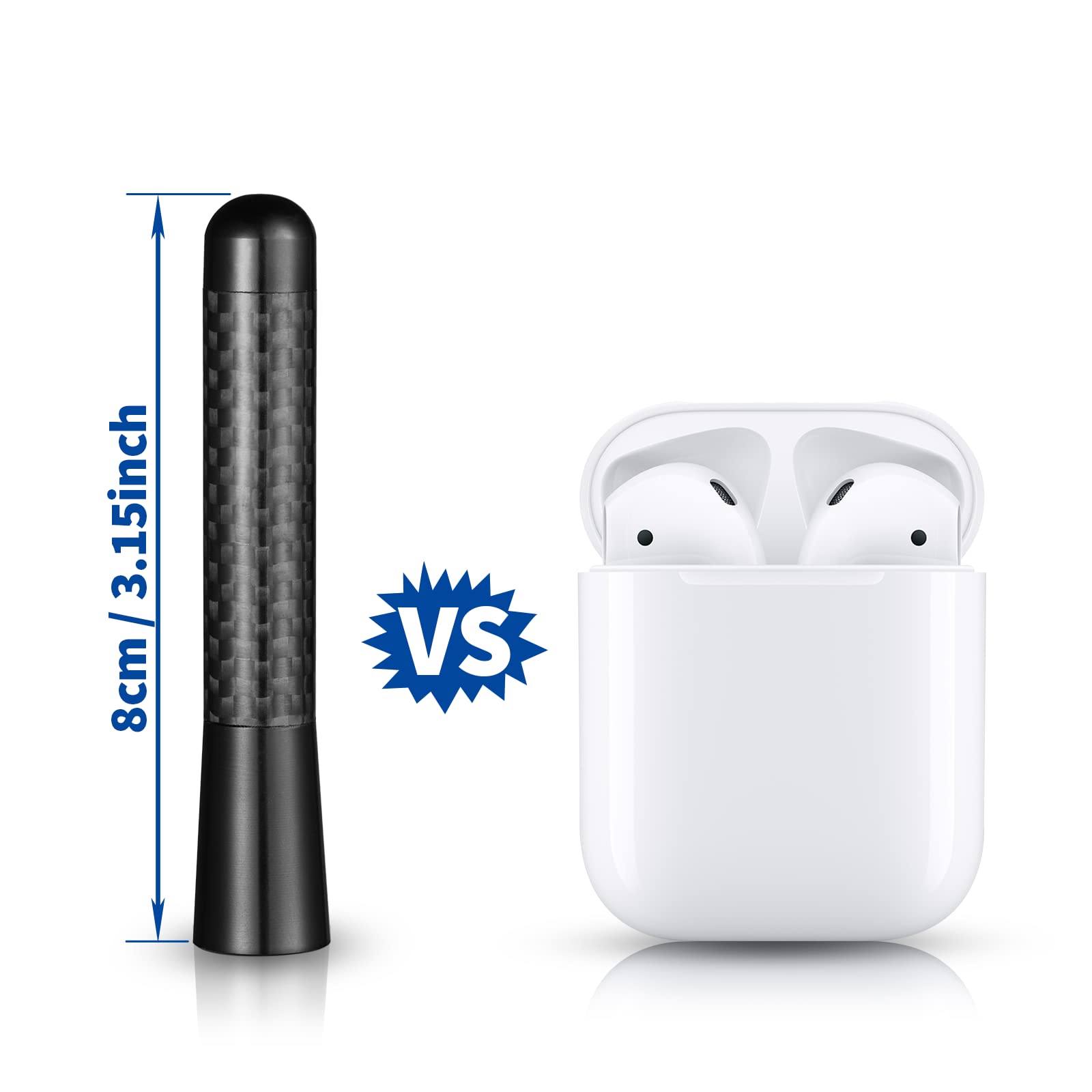 Bingfu Mini Car Antenna Roof Mount 3.2 inch Carbon Fiber Car Antenna Replacement Compatible with Toyota Honda Chevrolet Nissan Ford Jeep Subaru GMC