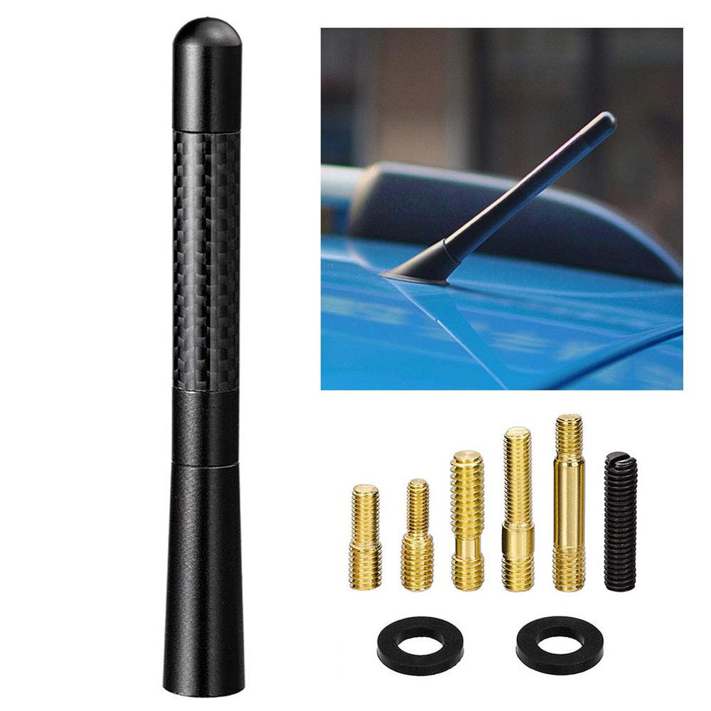 Bingfu Vehicle Roof Mount Antenna Mast 4.7 inch Carbon Fiber Car Antenna Replacement for Ford Dodge Toyota Honda Chevrolet Nissan Jeep Subaru GMC