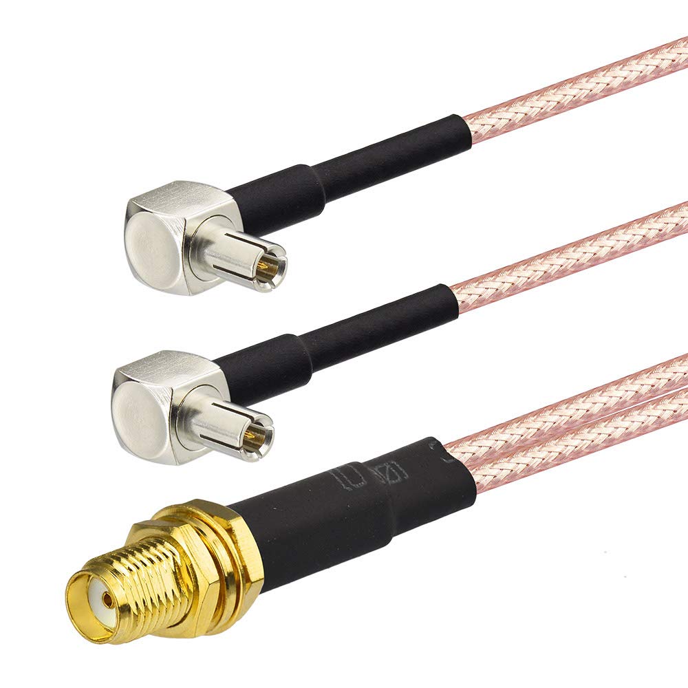 Bingfu 4G LTE Antenna Adapter Splitter SMA Female to Dual TS9 Connector Coaxial Pigtail Cable 6 inch 15cm Compatible with 4G LTE Mobile Hotspot MiFi Router Cellular Broadband USB Modem Dongle Adapter
