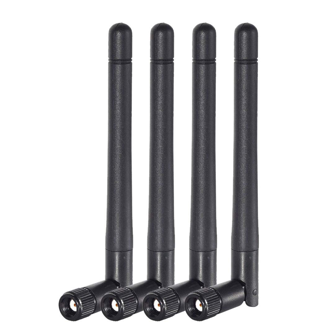 Bingfu Dual Band WiFi 2.4GHz 5GHz 5.8GHz 3dBi MIMO RP-SMA Male Antenna (4-Pack) for WiFi Router Wireless Network Card USB Adapter Security IP Camera Video Surveillance Monitor