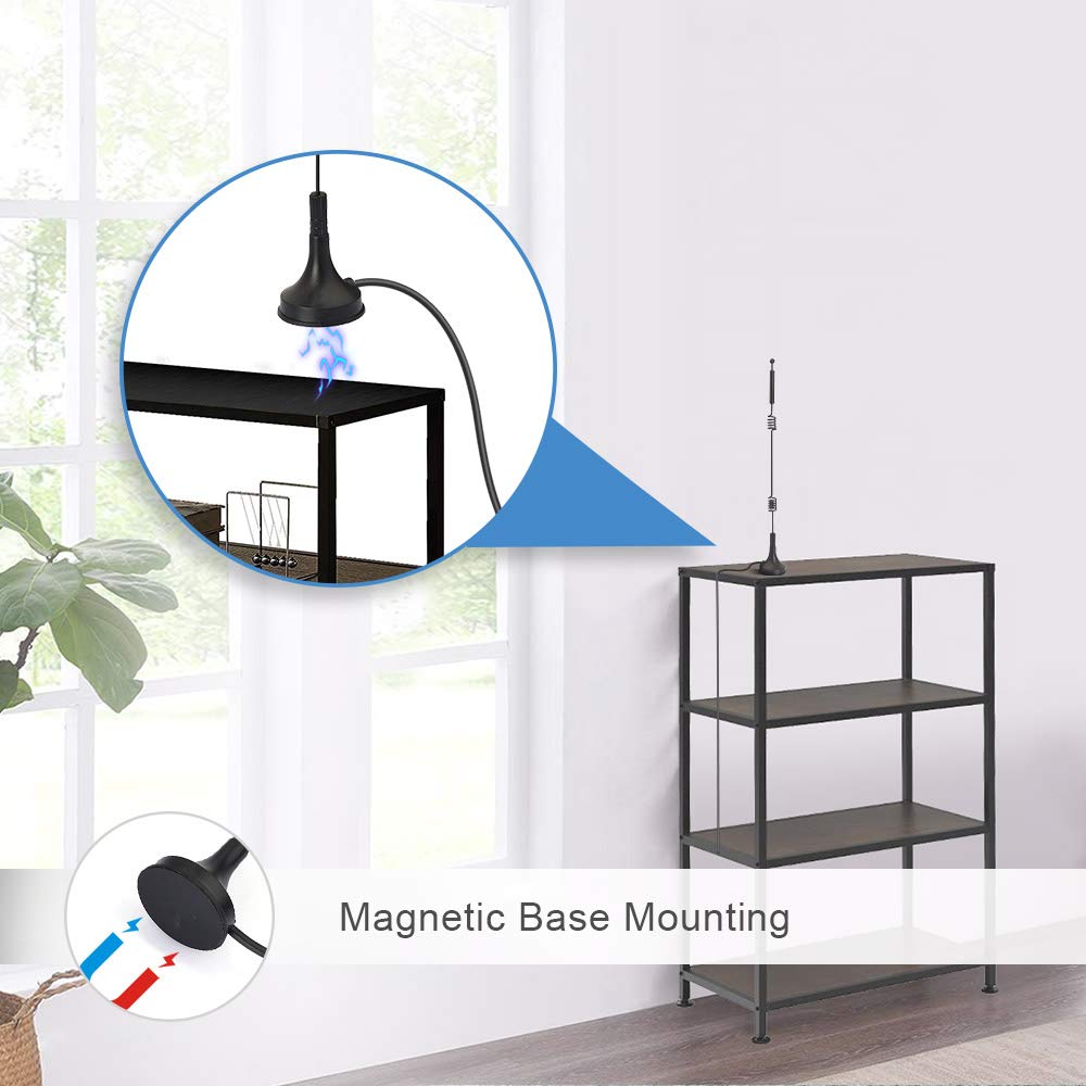 Bingfu Dual Band WiFi 2.4GHz 5GHz 5.8GHz 9dBi Magnetic Base MIMO RP-SMA Male Antenna 4-Pack for WiFi Router Wireless Network Card USB Adapter Security IP Camera