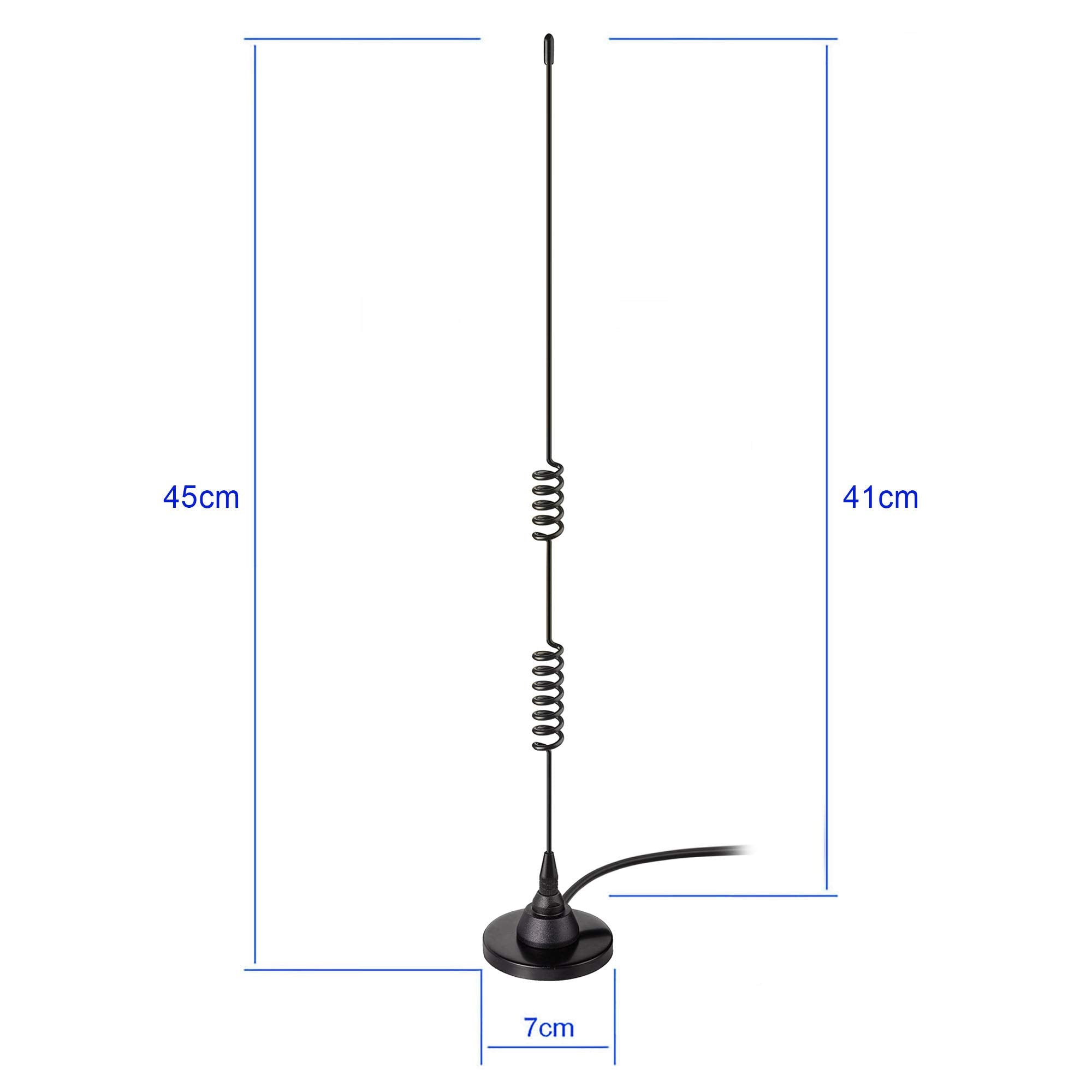 Bingfu Mobile Ham Radio Antenna Dual Band VHF UHF 136-174MHz 400-520MHz Amateur Radio Antenna Magnetic Base PL259 Male Antenna for BTECH ICOM Kenwood Midland Yaesu TYT AnyTone Mobile Ham Radio