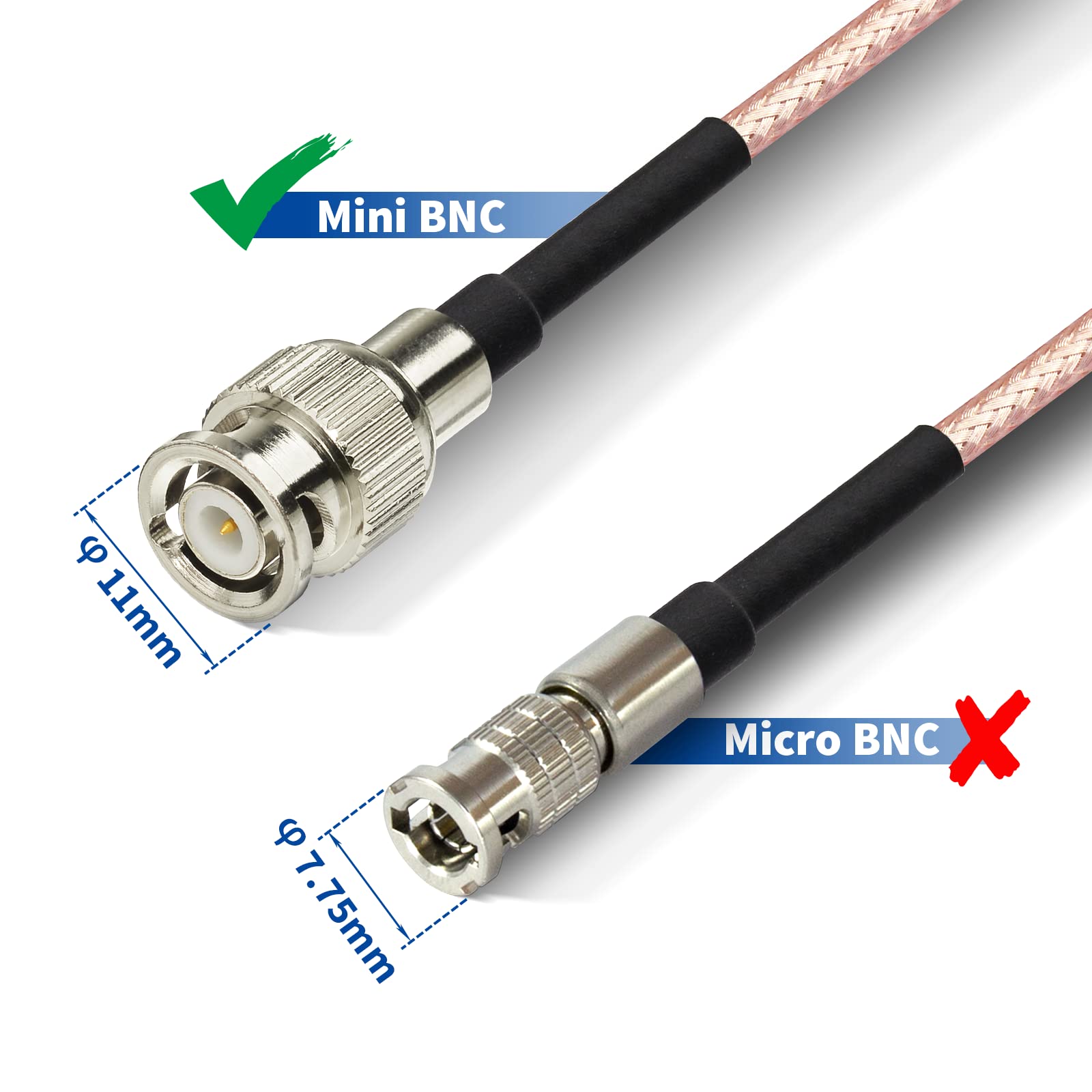 Bingfu Mini BNC Male to BNC Female Bulkhead Mount 75 Ohm Vedio SDI Cable 30cm 12 inch for HD SDI 3G SDI Recorder Camera Monitor Converter Frame Synchronizer Sync Broadcast Router Audio Gateway Hub