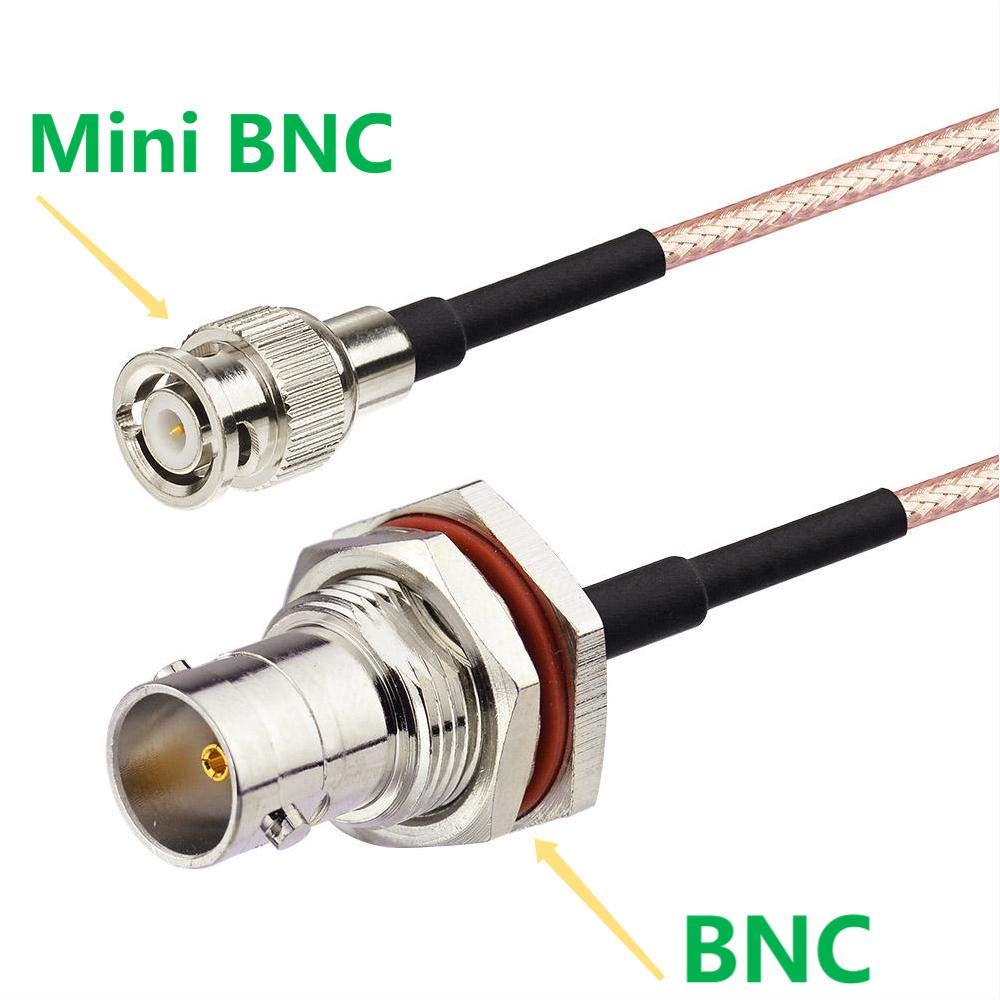 Bingfu Mini BNC Male to BNC Female Bulkhead Mount 75 Ohm Vedio SDI Cable 30cm 12 inch for HD SDI 3G SDI Recorder Camera Monitor Converter Frame Synchronizer Sync Broadcast Router Audio Gateway Hub