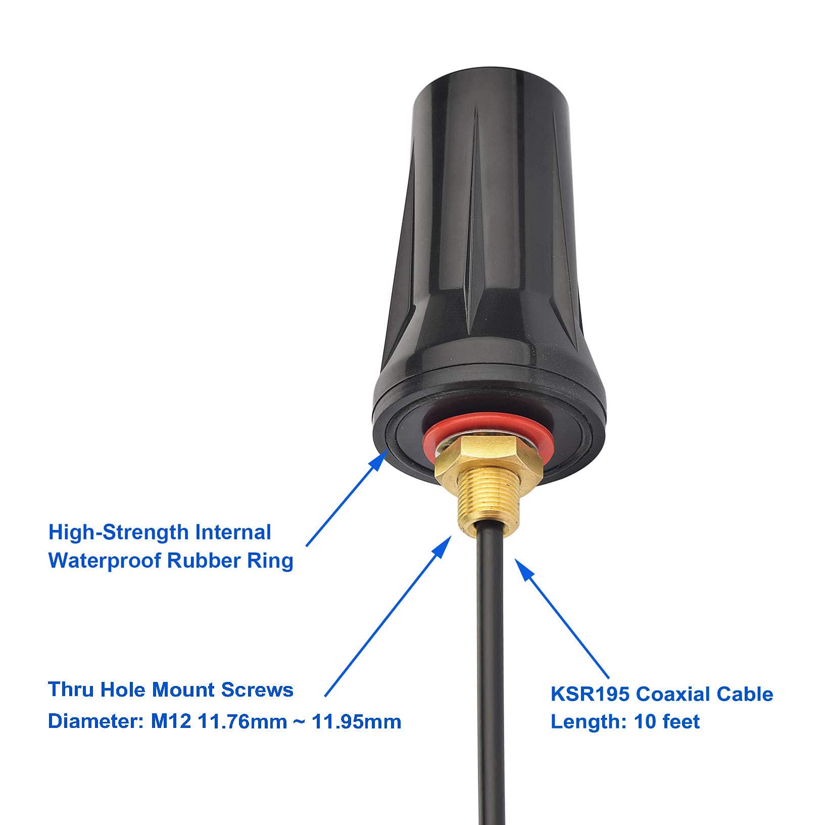 Bingfu 5G 4G LTE Outdoor Wall-Mount Antenna | 5dBi High Gain SMA Male | 10ft KSR195 Low-Loss Extension Cable for Cellular Gateway, Router & Trail Camera