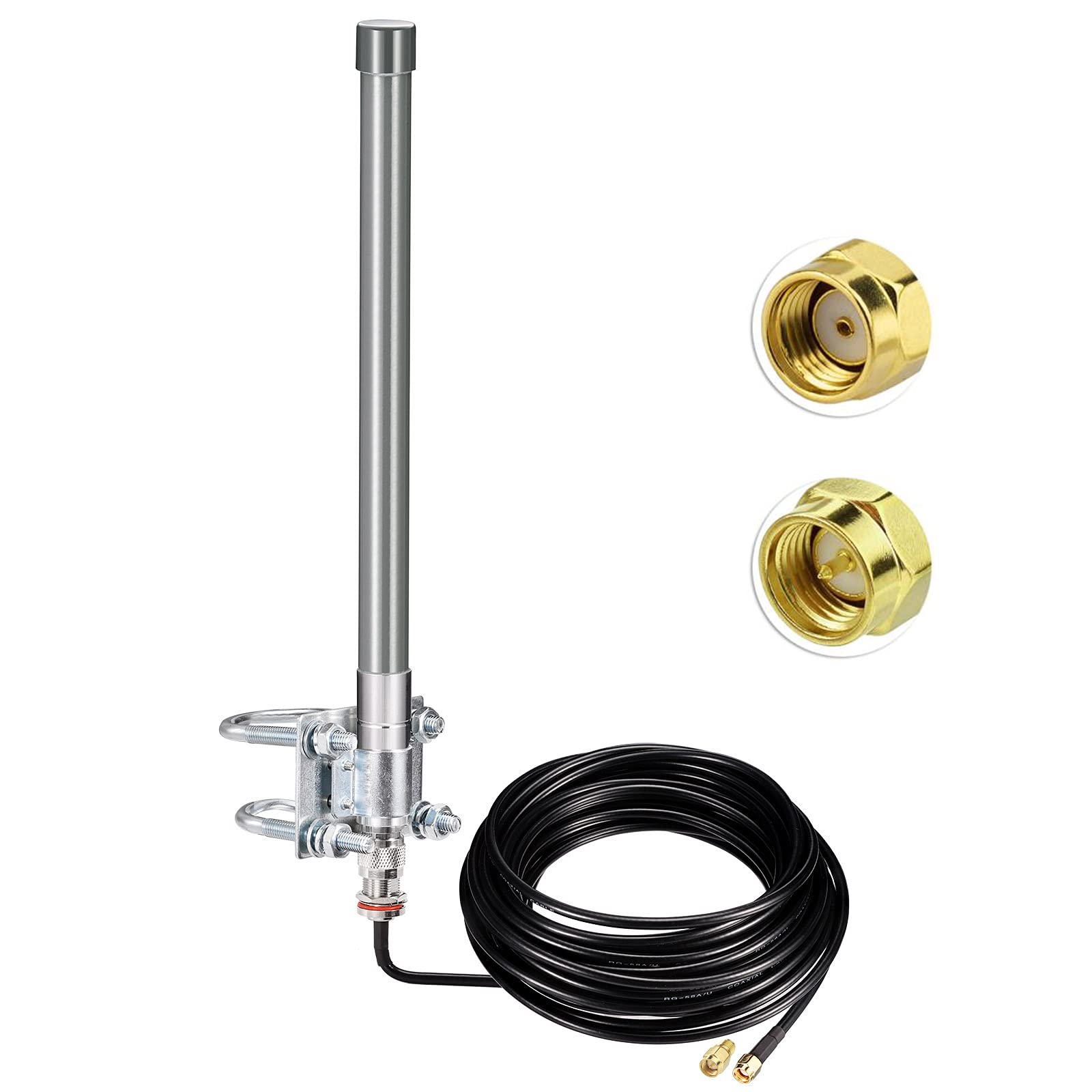 Bingfu Outdoor Lora 915mhz Antenna 5dBi with 32.8ft Low Loss RG58 Extention Cable for RAK Nebra Bobcat HNT Helium Hotspot Miner SyncroBit LoraWan Gateway Lora Module Repeater RP-SMA SMA Antennae