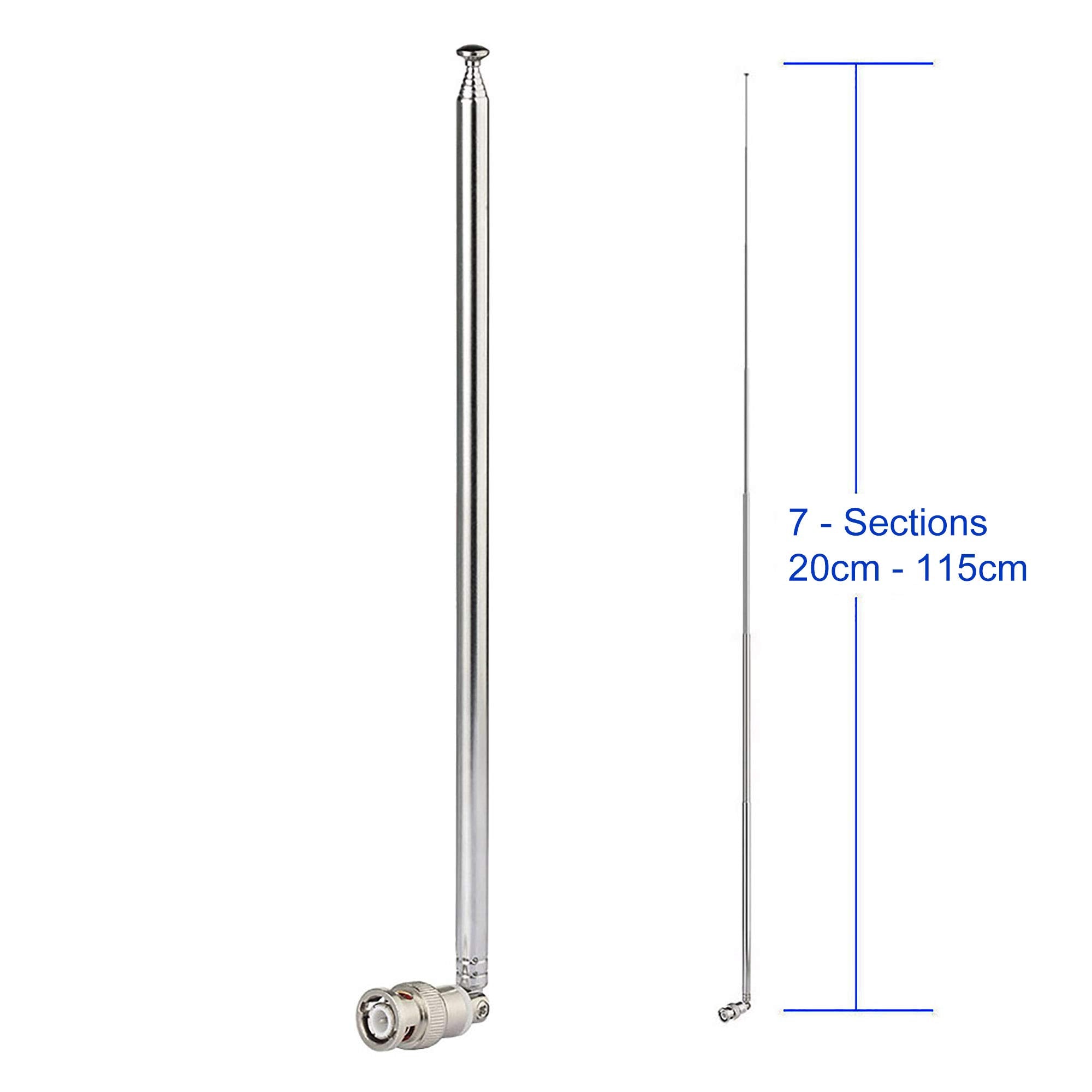 Bingfu Police Radio Scanner Antenna 20-1300MHz 7 Sections Telescopic BNC Male Antenna Ham Radio Handheld CB Radio Antenna for Uniden Whistler Police Radio Scanner Two Way Radio Frequency Counter