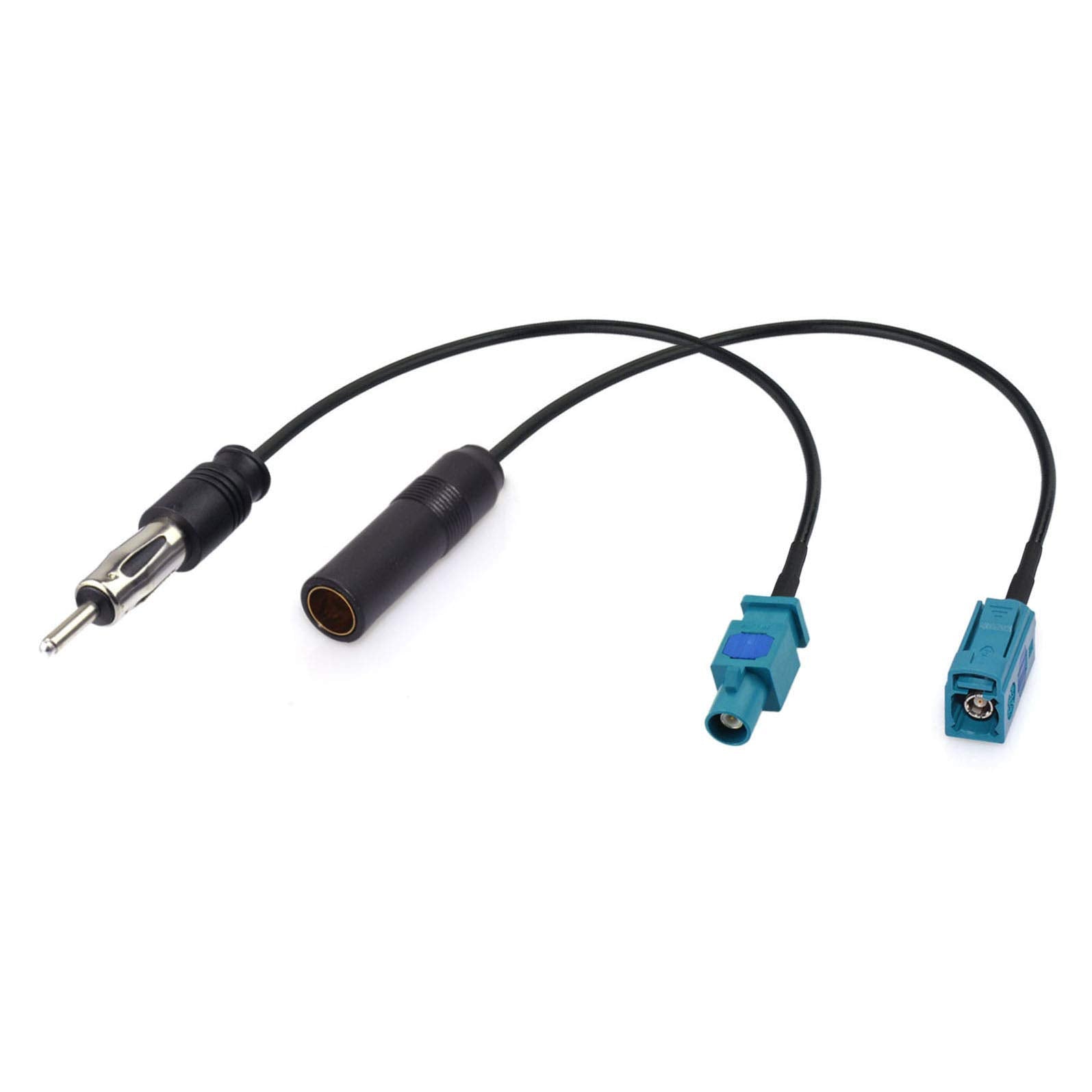 Bingfu Universal Vehicle Car Stereo FM AM Radio Antenna Adapter Cable (2-Pack) Fakra Z Male Female to DIN Plug Connector Cable for Car Stereo Audio HD Radio Head Unit CD Media Player Receiver