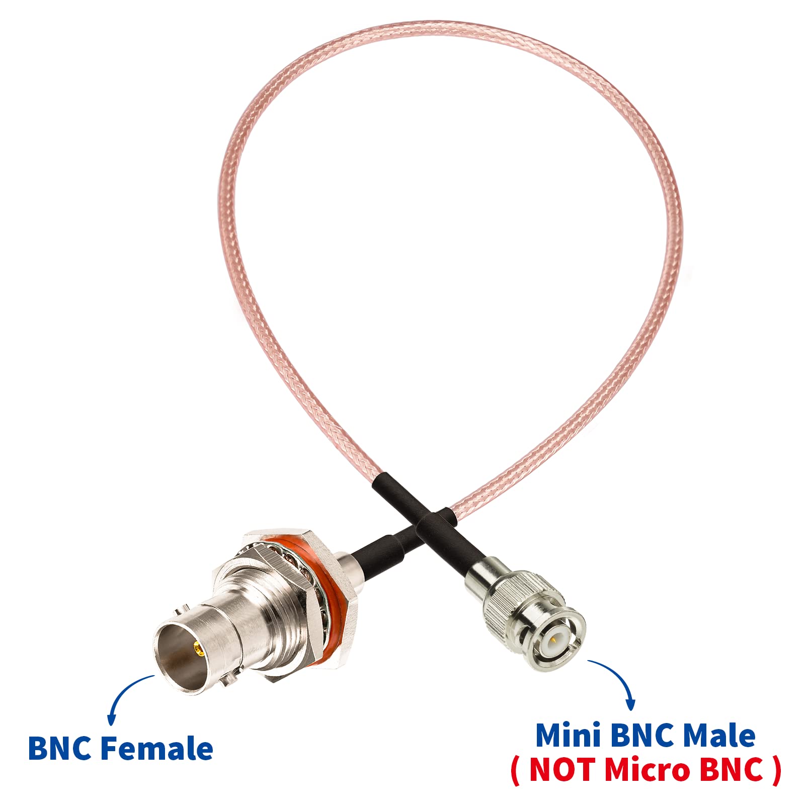 Bingfu Mini BNC Male to BNC Female Bulkhead Mount 75 Ohm Vedio SDI Cable 30cm 12 inch for HD SDI 3G SDI Recorder Camera Monitor Converter Frame Synchronizer Sync Broadcast Router Audio Gateway Hub