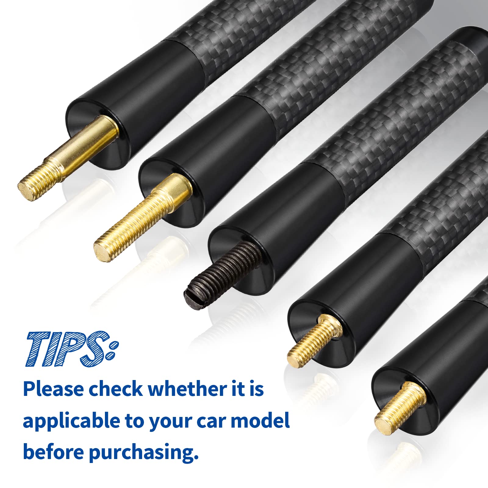 Bingfu Mini Car Antenna Roof Mount 3.2 inch Carbon Fiber Car Antenna Replacement Compatible with Toyota Honda Chevrolet Nissan Ford Jeep Subaru GMC