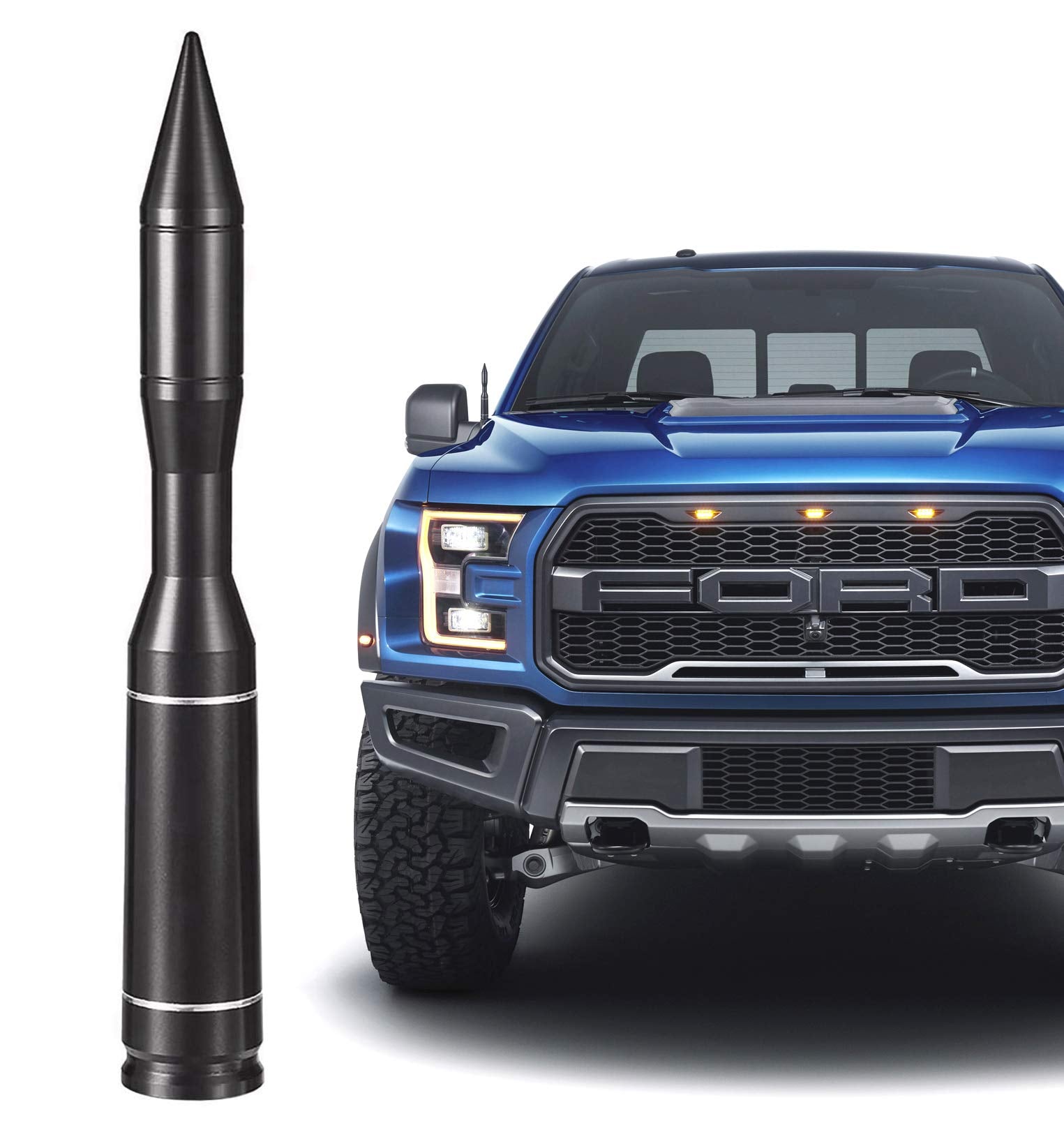 Bingfu Vehicle Bullet Antenna Mast Rocket Car Truck Antenna Replacement for Ford F Series F150 Raptor F250 F350 F450 Super Duty Ranger Explorer Dodge RAM 1500 2500 3500 Heavy Duty Classic Pickup Truck