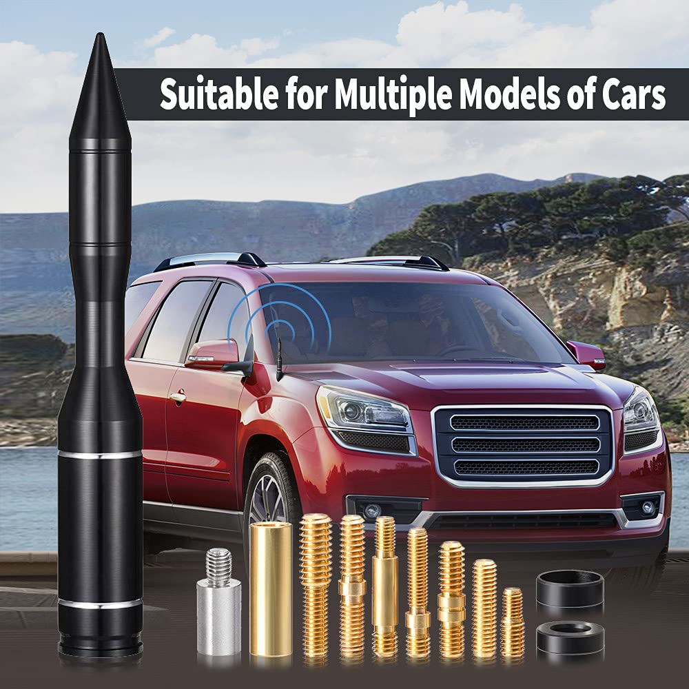 Bingfu Vehicle Bullet Antenna Mast Rocket Car Truck Antenna Replacement for GM Chevy Chevrolet Silverado 1500 2500 3500 HD Avalanche GMC Sierra 1500 2500 3500 Denali Heavy Duty Pickup Trucks