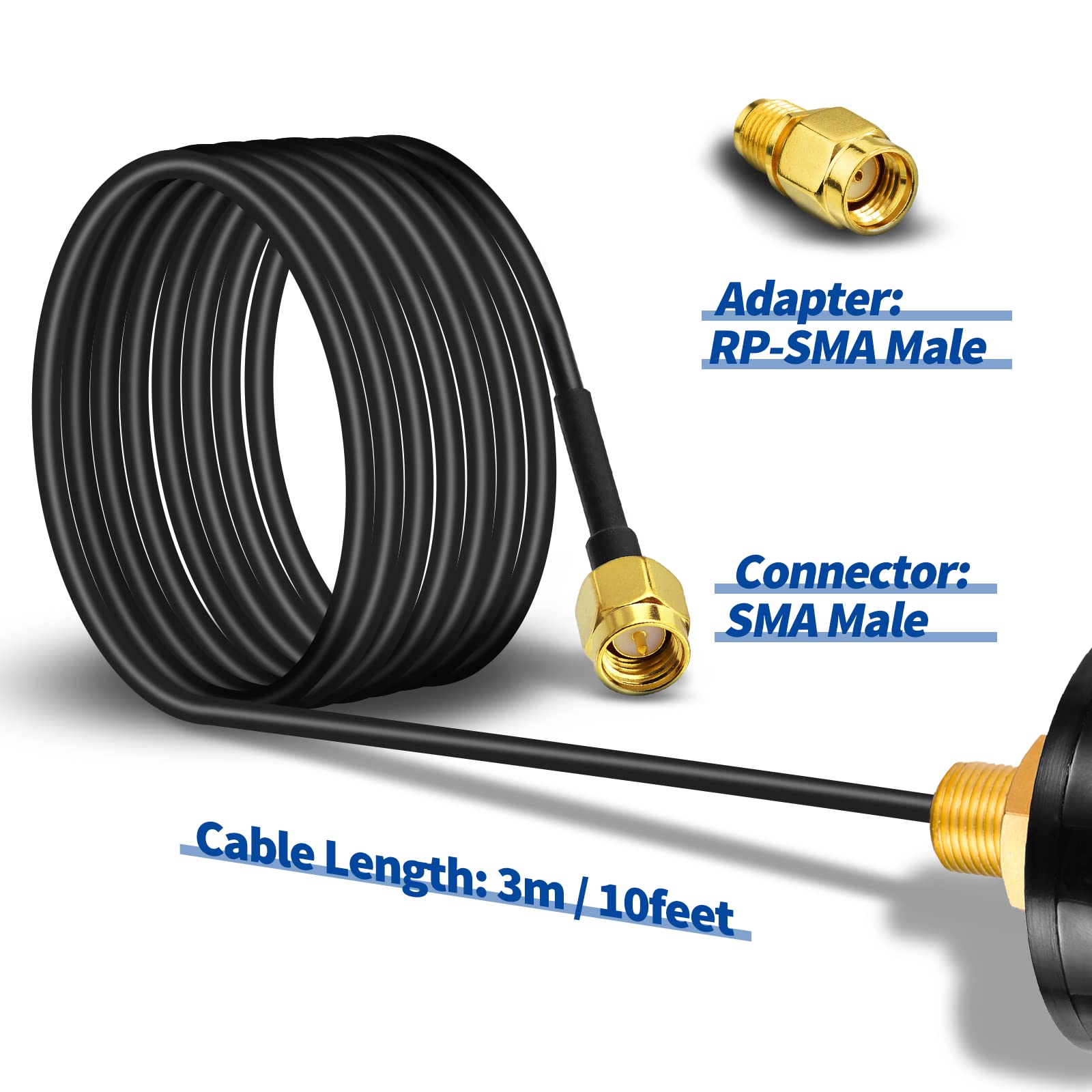 Bingfu 4G LTE Outdoor Wall Mount Waterproof Antenna SMA Male Antenna Compatible with Verizon AT&T T-Mobile Sprint 4G LTE Router Gateway Modem Cell Phone Signal Booster Cellular Amplifier Trail Camera