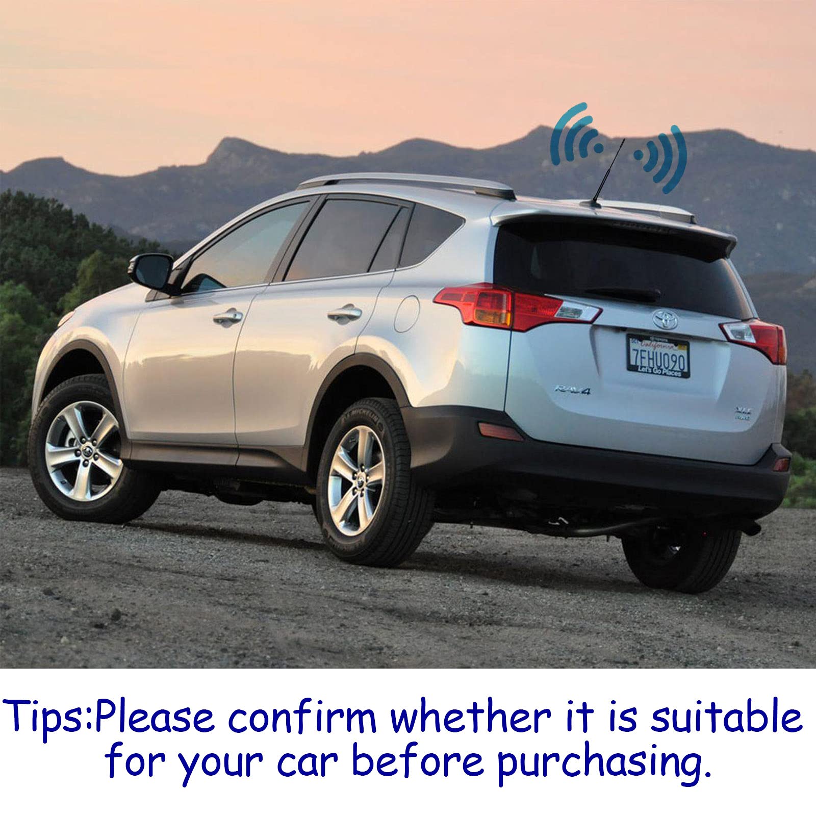 Bingfu Universal Vehicle Roof Mount Rubber Antenna Mast 10 inch Flexible Car Antenna Replacement Compatible with Toyota Honda Chevrolet Nissan Ford Jeep Subaru GMC