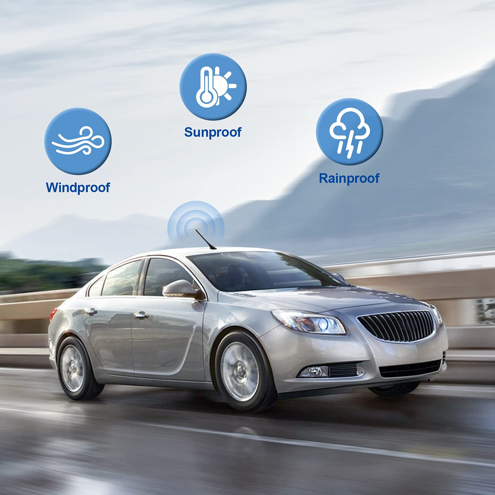 Bingfu Universal Vehicle Roof Mount Antenna Mast 6.3 inch Rubber Car Antenna Replacement Compatible with Toyota Honda Chevrolet Nissan Ford Jeep Subaru GMC