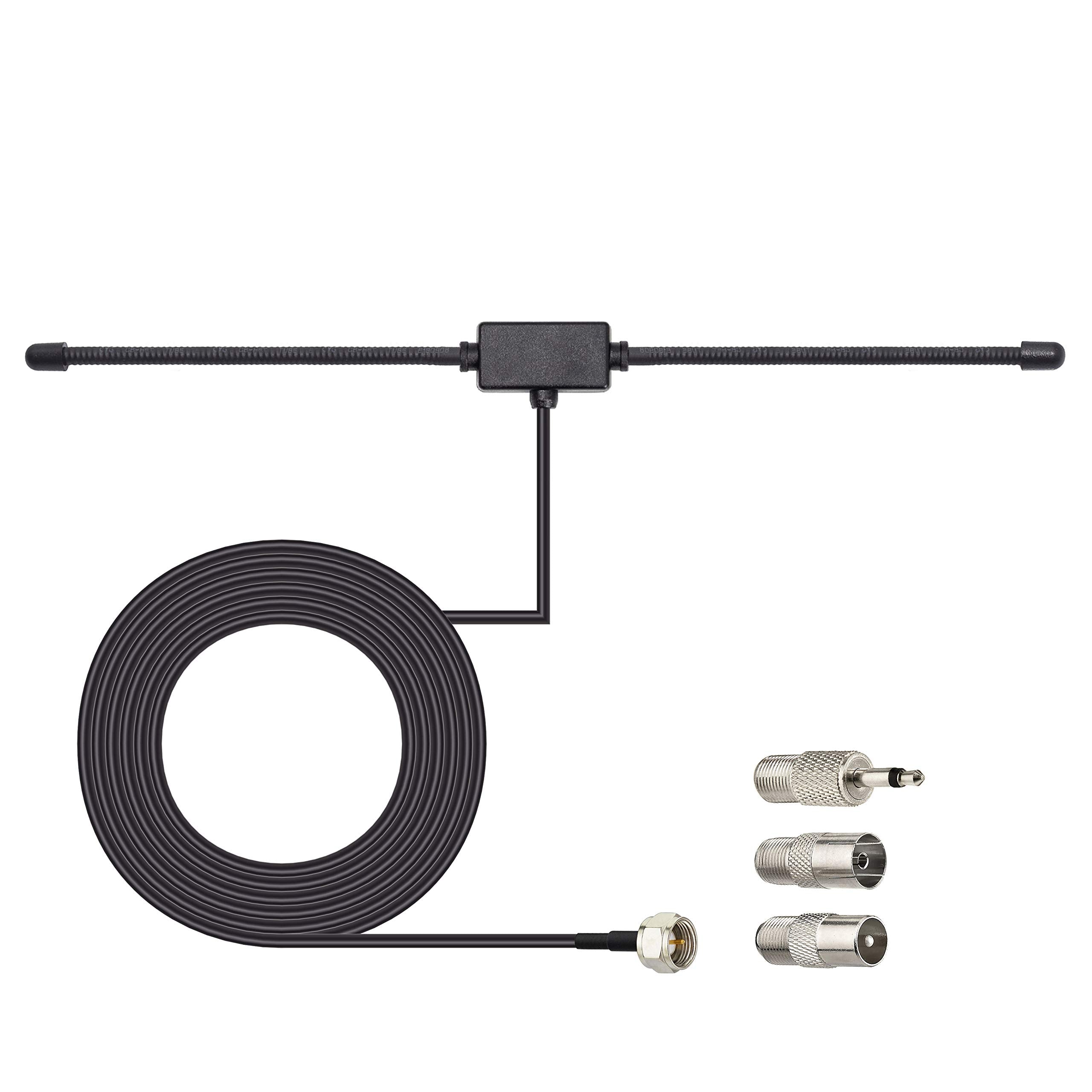 Bingfu FM Radio Antenna FM Dipole Antenna FM Antenna for Stereo Receiver Indoor Pioneer Onkyo Yamaha Marantz Bose Wave Music System FM Radio Home Stereo Receiver AV Audio Vedio Home Theater Receiver