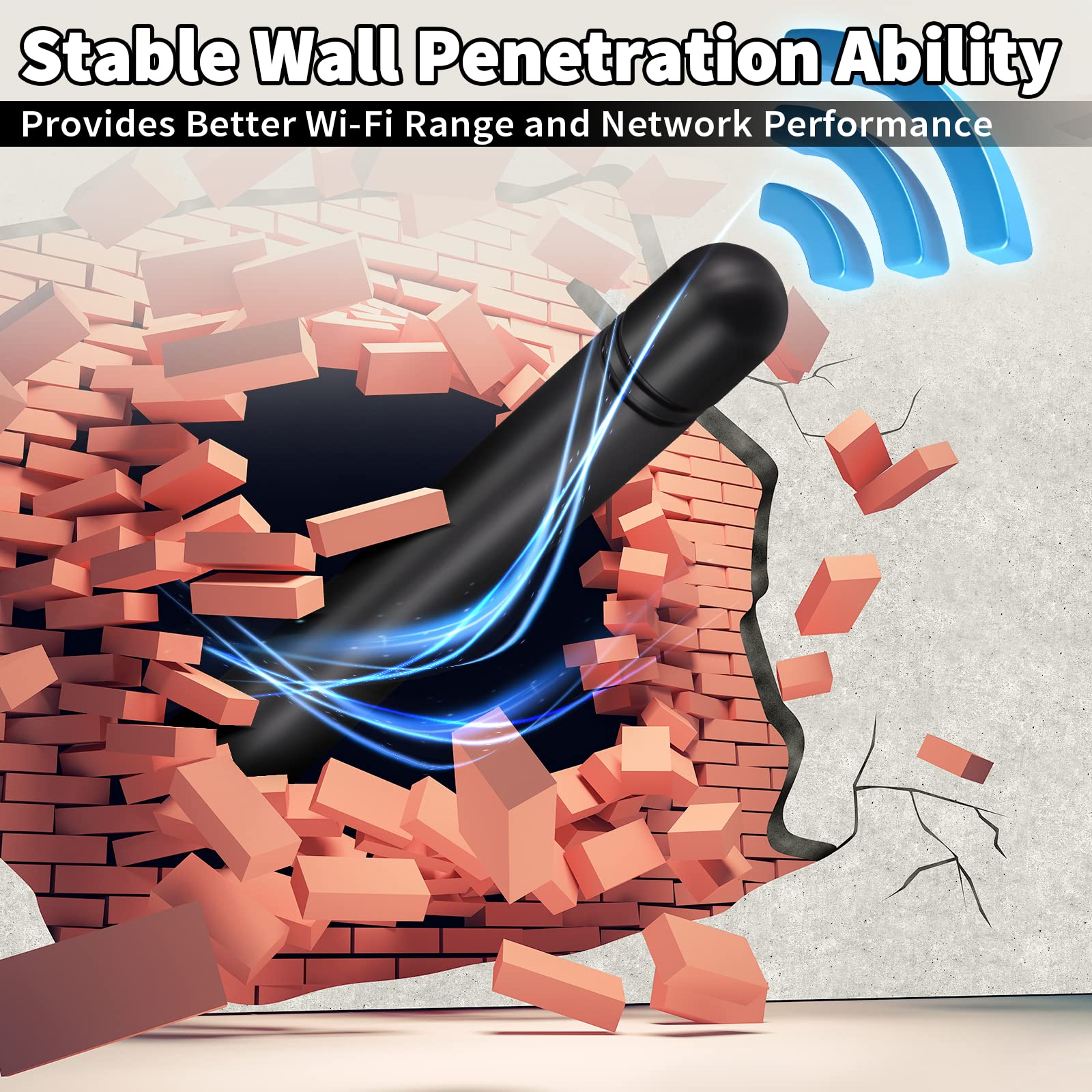 Bingfu Dual Band WiFi 2.4GHz 5GHz 5.8GHz 3dBi MIMO RP-SMA Male Antenna (2-Pack) for WiFi Router Signal Booster Repeater Wireless Network Card USB Adapter Security IP Camera Video Surveillance Monitor