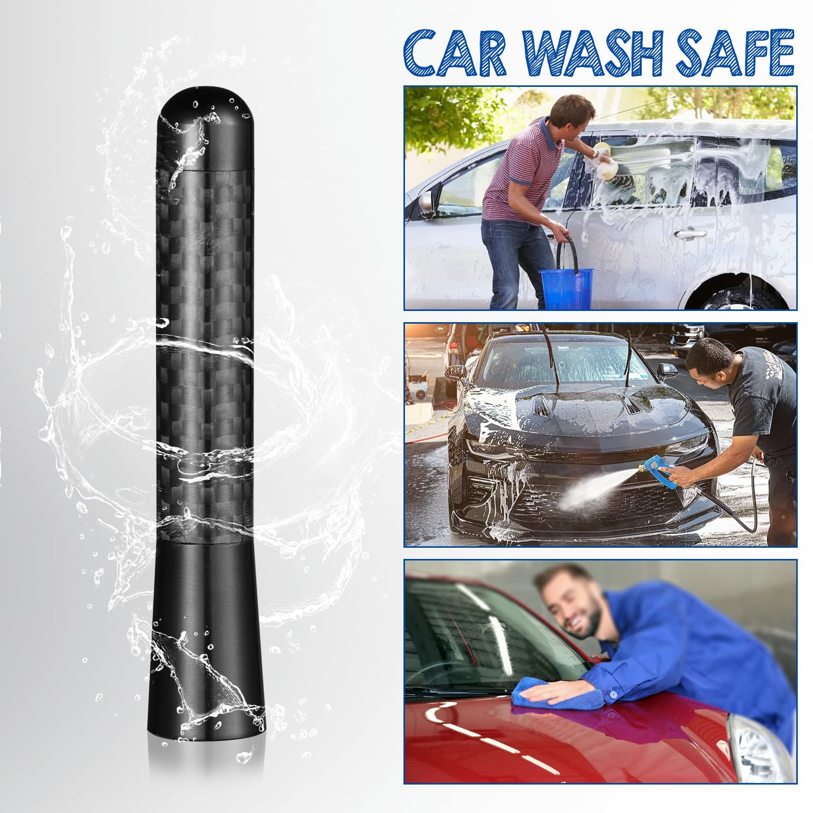 Bingfu Mini Car Antenna Roof Mount 3.2 inch Carbon Fiber Car Antenna Replacement Compatible with Toyota Honda Chevrolet Nissan Ford Jeep Subaru GMC