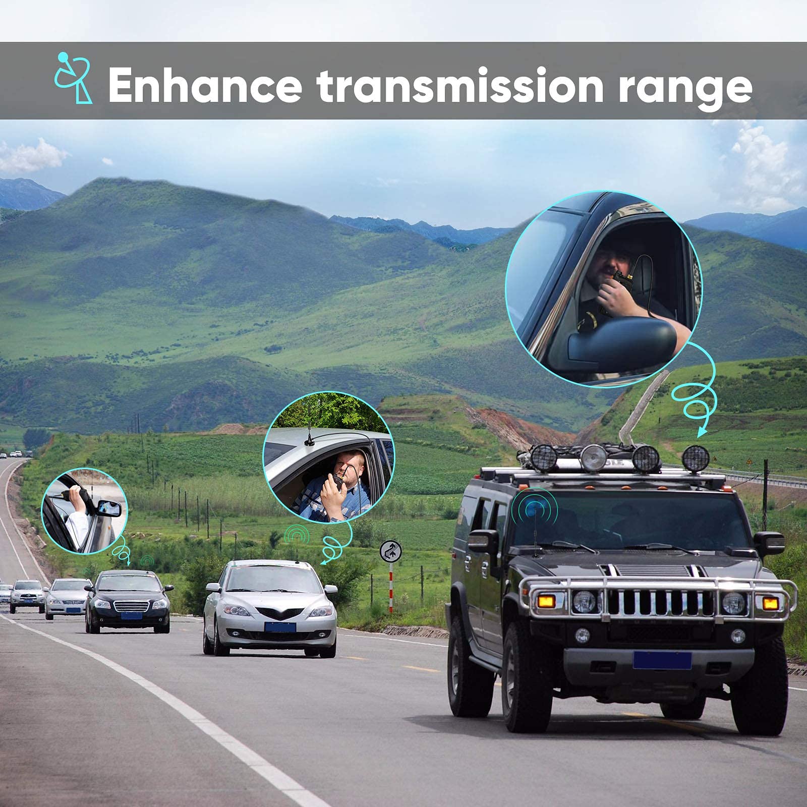 Bingfu Dual Band VHF UHF 136-174MHz 400-470MHz Ham Radio Magnetic Base Antenna Handheld Two Way Radio SMA Female Antenna for Kenwood Wouxun BaoFeng BF-F8HP UV-5R UV-82 BF-888S Ham Radio Walkie Talkie