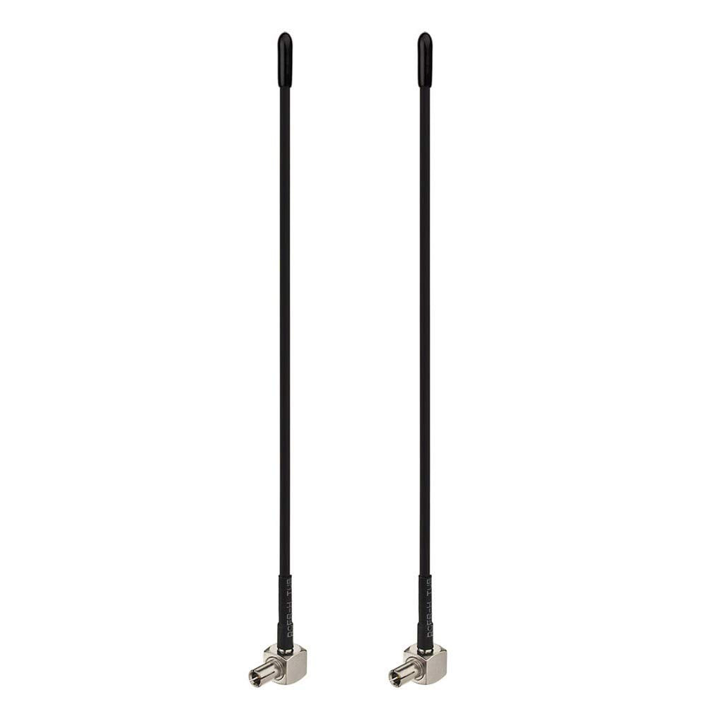 Bingfu 2-pack 4G LTE mini soft whip antennas with TS9 right-angle connectors plugged into a mobile WiFi hotspot.