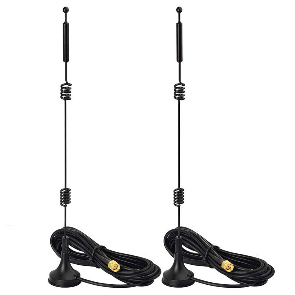 Bingfu 2-pack 9dBi high-gain MIMO WiFi antennas with dual-mast magnetic bases and 22cm balanced antenna height