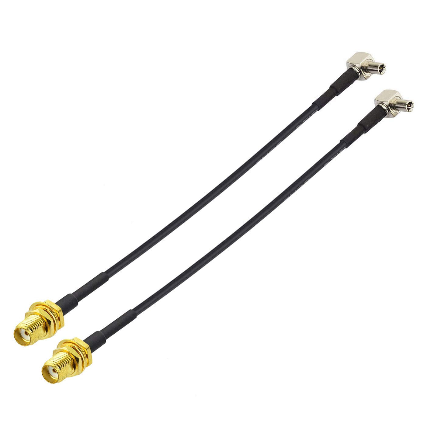 Bingfu 2-pack TS9 male to SMA female pigtail adapter cables, 15cm length