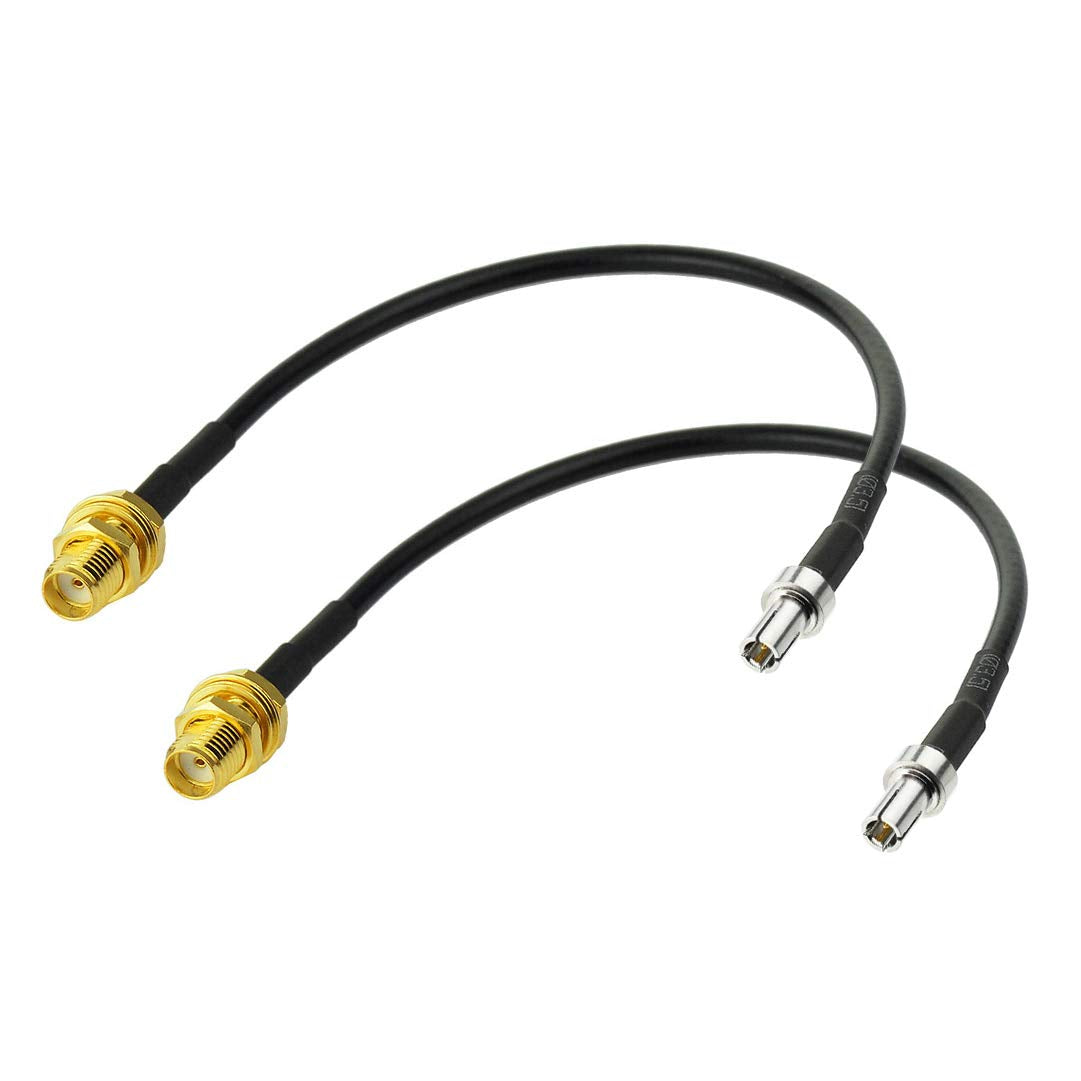 Bingfu 2-pack TS9 male to SMA female pigtail adapter cables, compact 15cm (6 inch) length