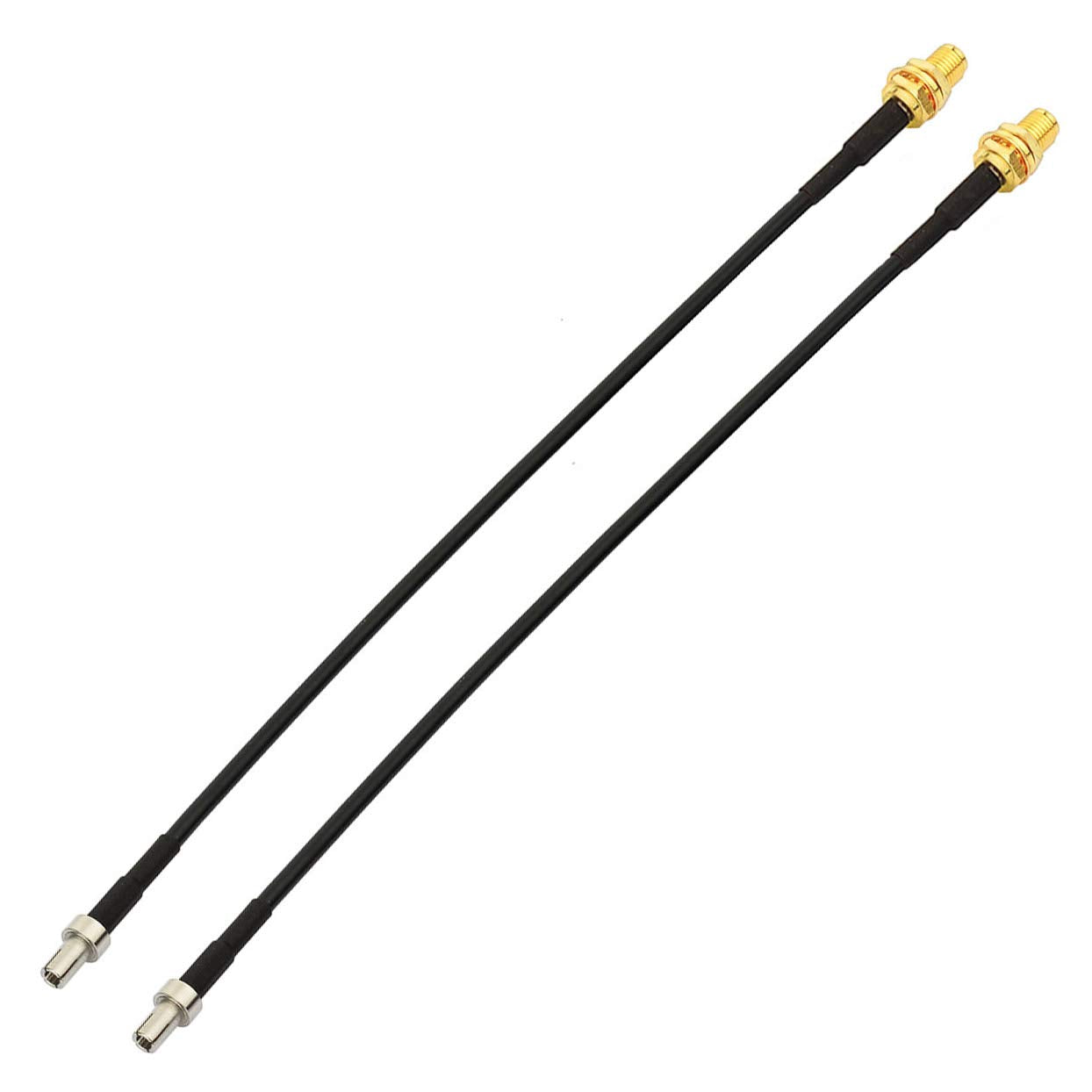 Bingfu 2-pack TS9 male to SMA female pigtail coaxial adapter cables, 20cm (8 inch) length