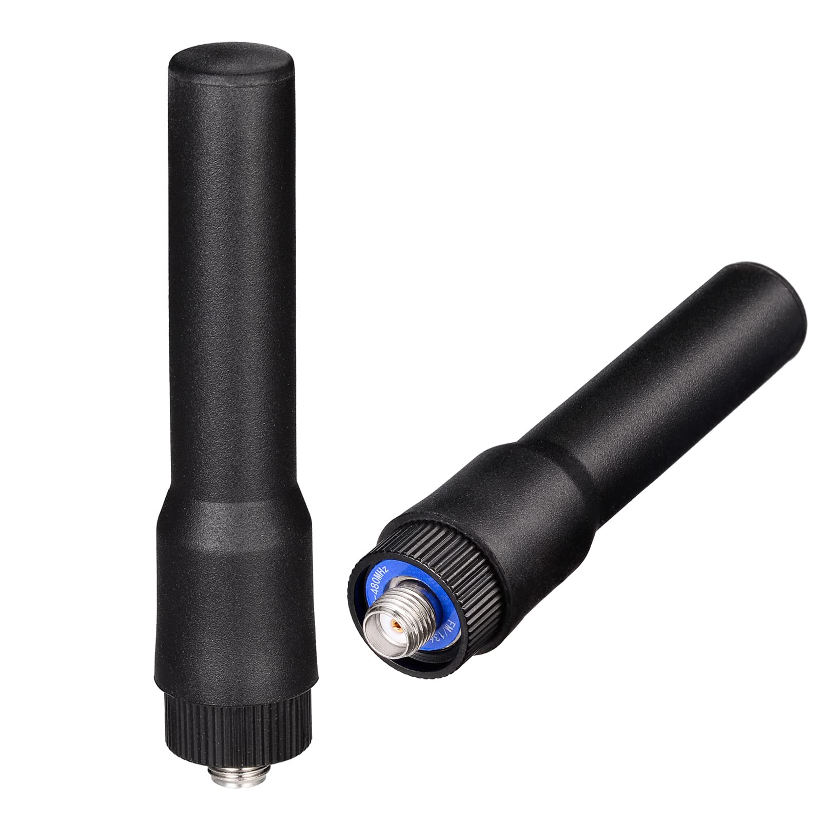 Bingfu 2-pack mini stubby dual-band VHF UHF ham radio antennas with SMA female connector, compact design for handheld walkie talkies