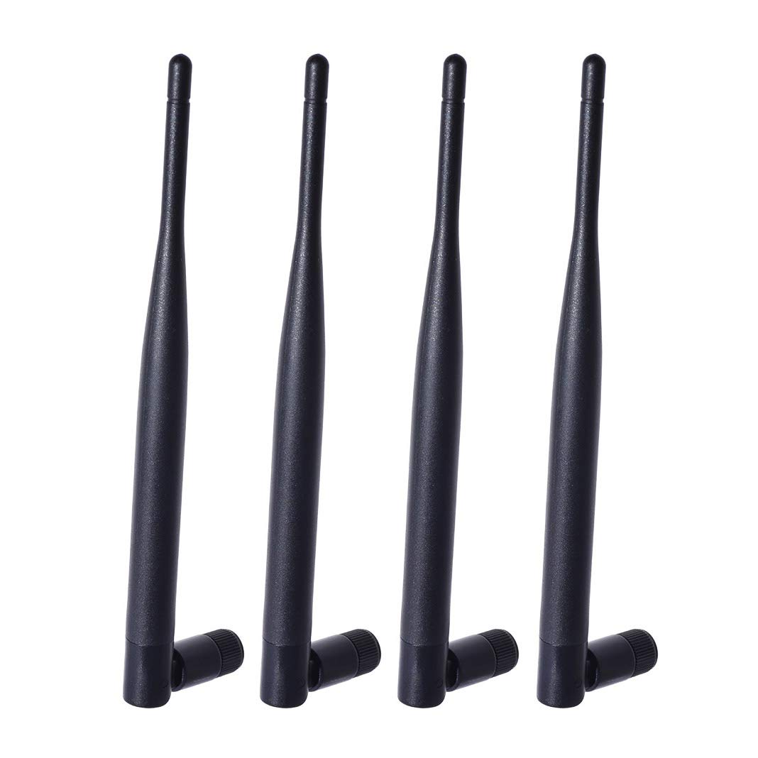 Bingfu 4-pack 6dBi dual-band WiFi antennas with RP-SMA male connectors, bulk set for 4-antenna routers and PC builds