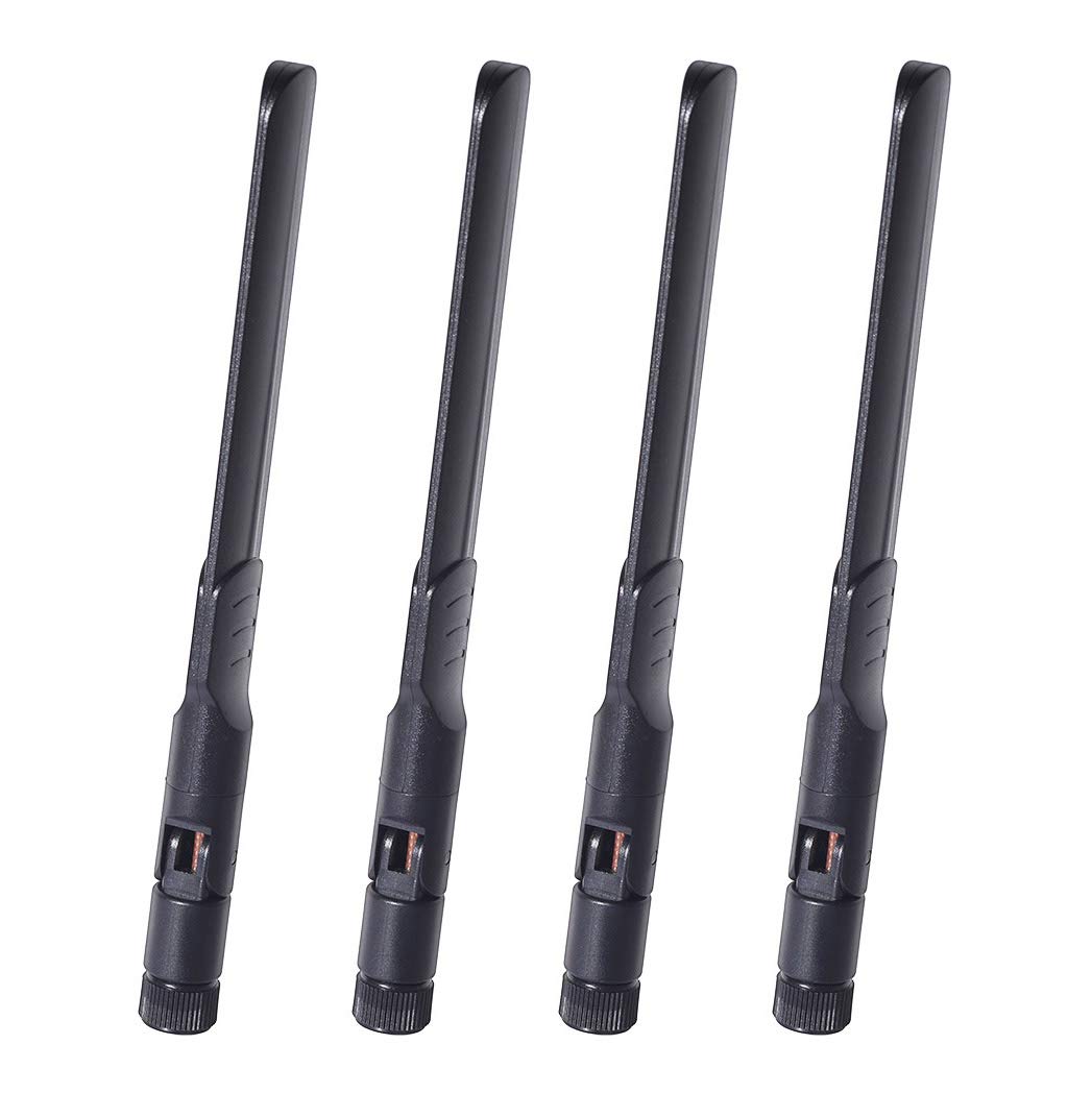 Bingfu 4-pack 8dBi high-gain dual-band WiFi antennas with RP-SMA male connectors, professional upgrade kit for routers and PCs
