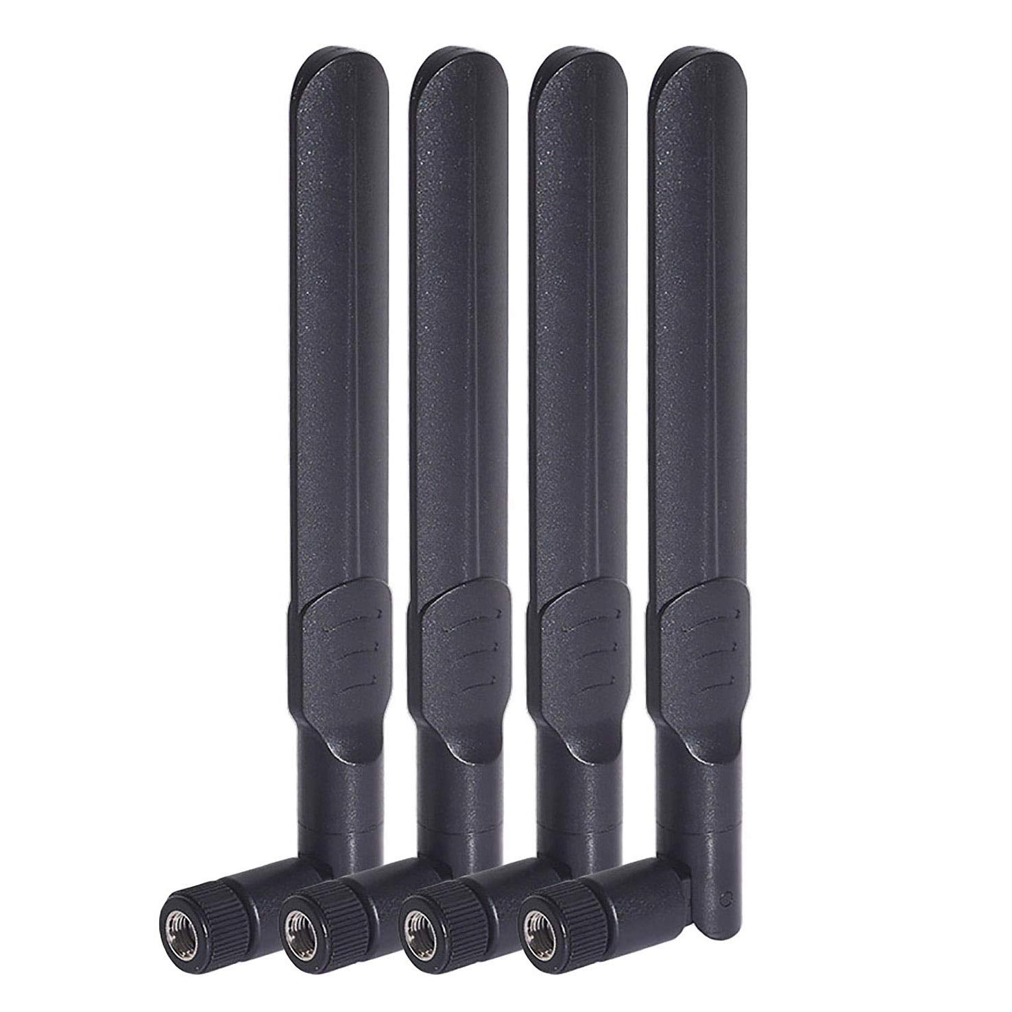 Bingfu 4-pack 8dBi high-gain dual-band WiFi antennas with RP-SMA male connectors, professional upgrade kit for routers and PCs