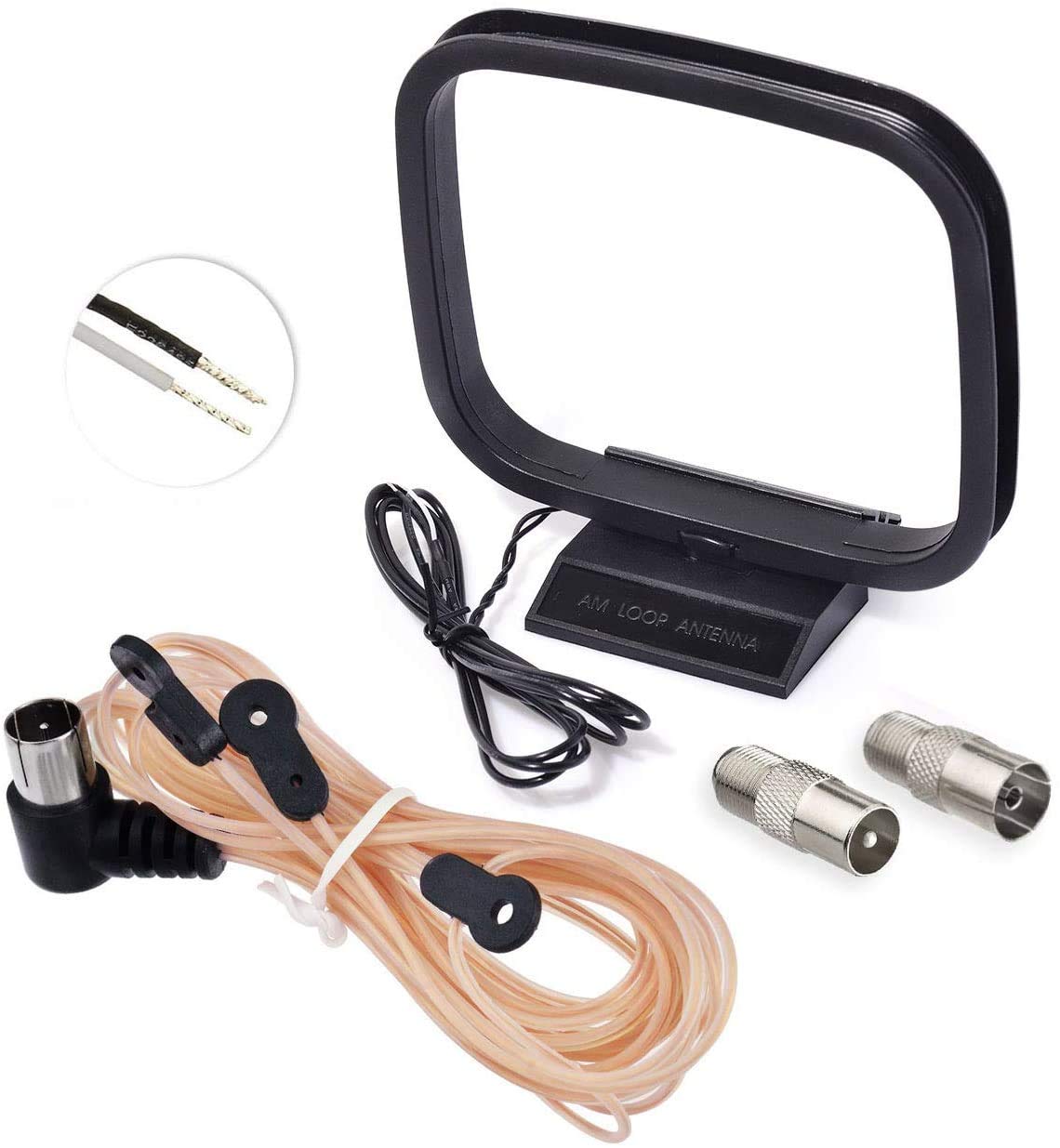 Bingfu AM/FM Antenna Kit - 75 Ohm FM Dipole & AM Loop Antenna for Pioneer, Onkyo, Yamaha, Marantz & Home Stereo Receiver