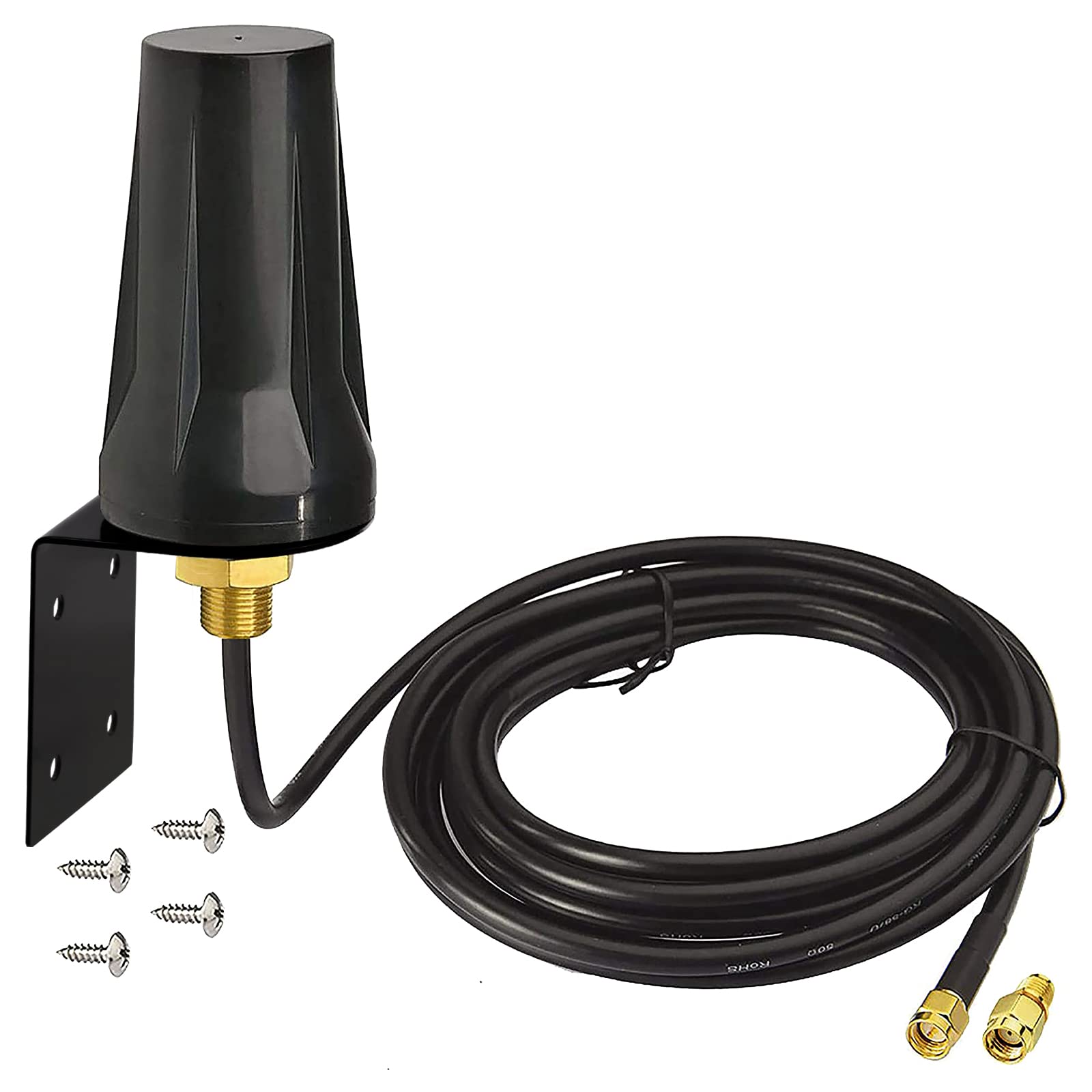 Bingfu Outdoor Waterproof 4G LTE Antenna with Wall-Mount Bracket and SMA Male Connector
