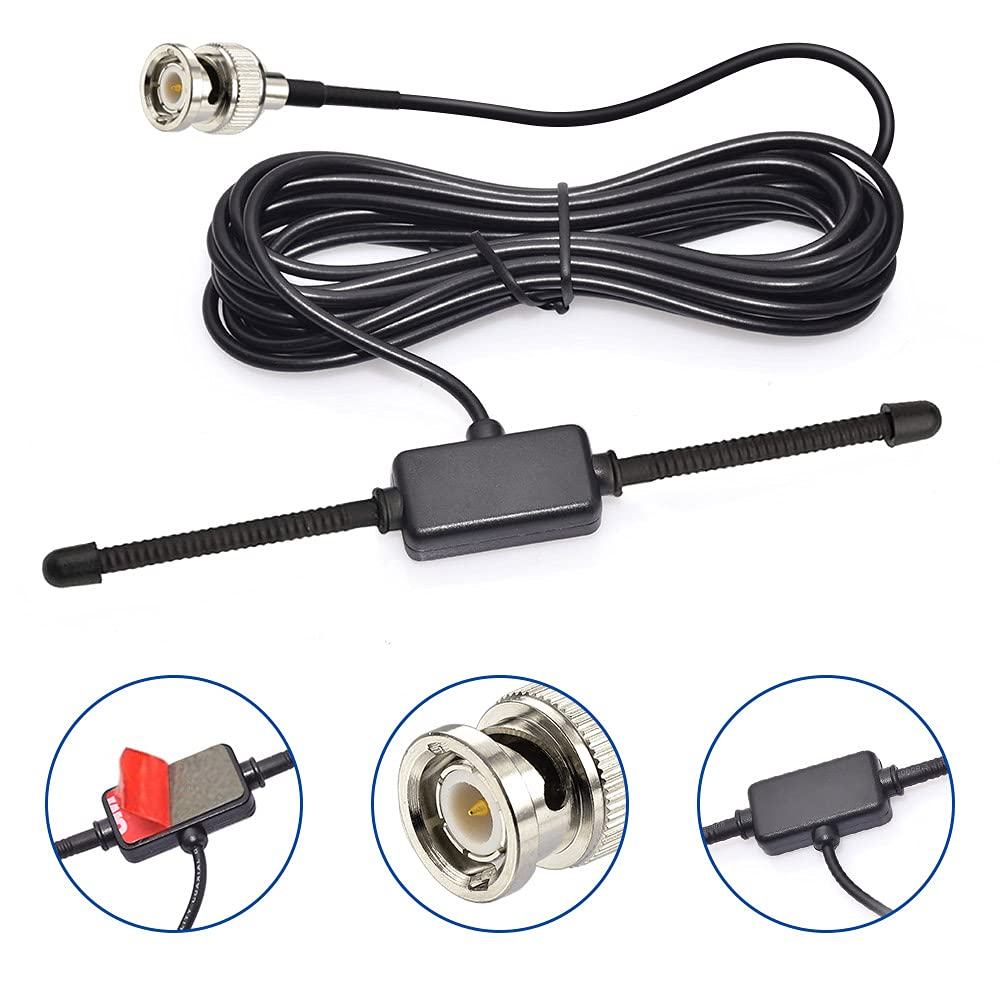 Bingfu VHF UHF scanner antenna with adhesive mount and BNC male connector