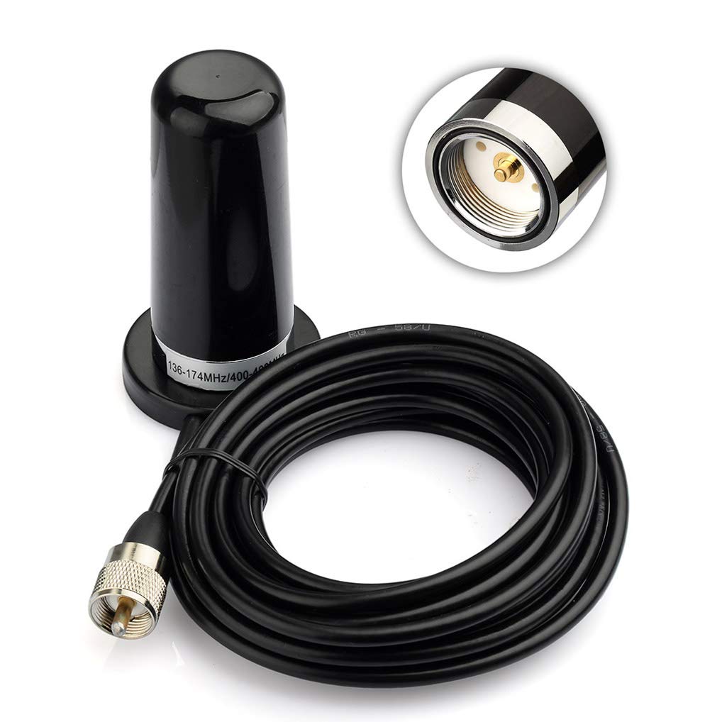 Bingfu dual-band NMO mobile radio antenna with magnetic base and PL-259 connector