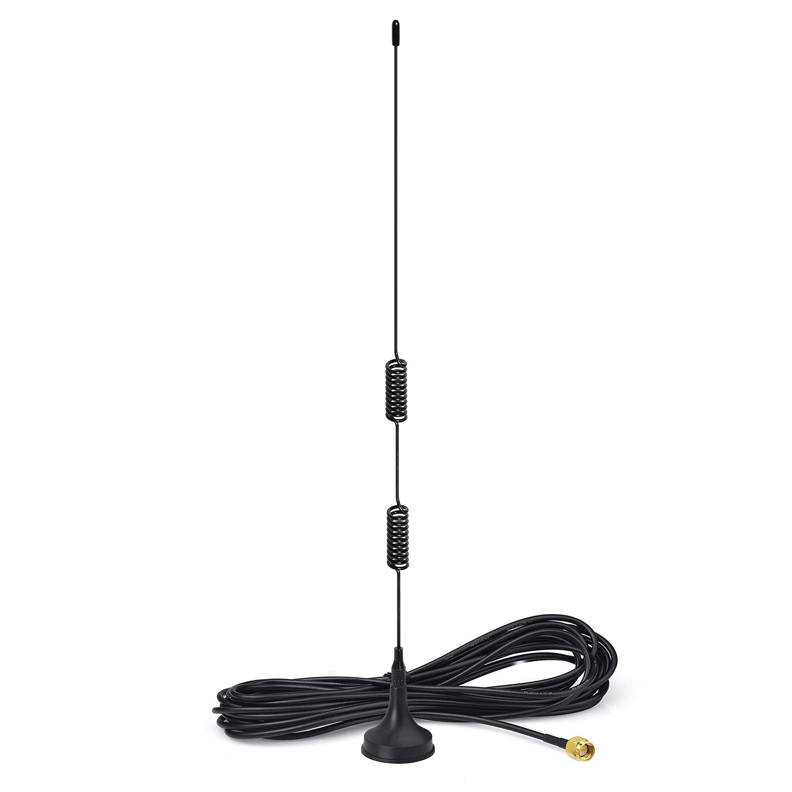 Bingfu dual band VHF/UHF ham radio antenna with a heavy-duty magnetic base and 3-meter RG174 coaxial cable, SMA male connector