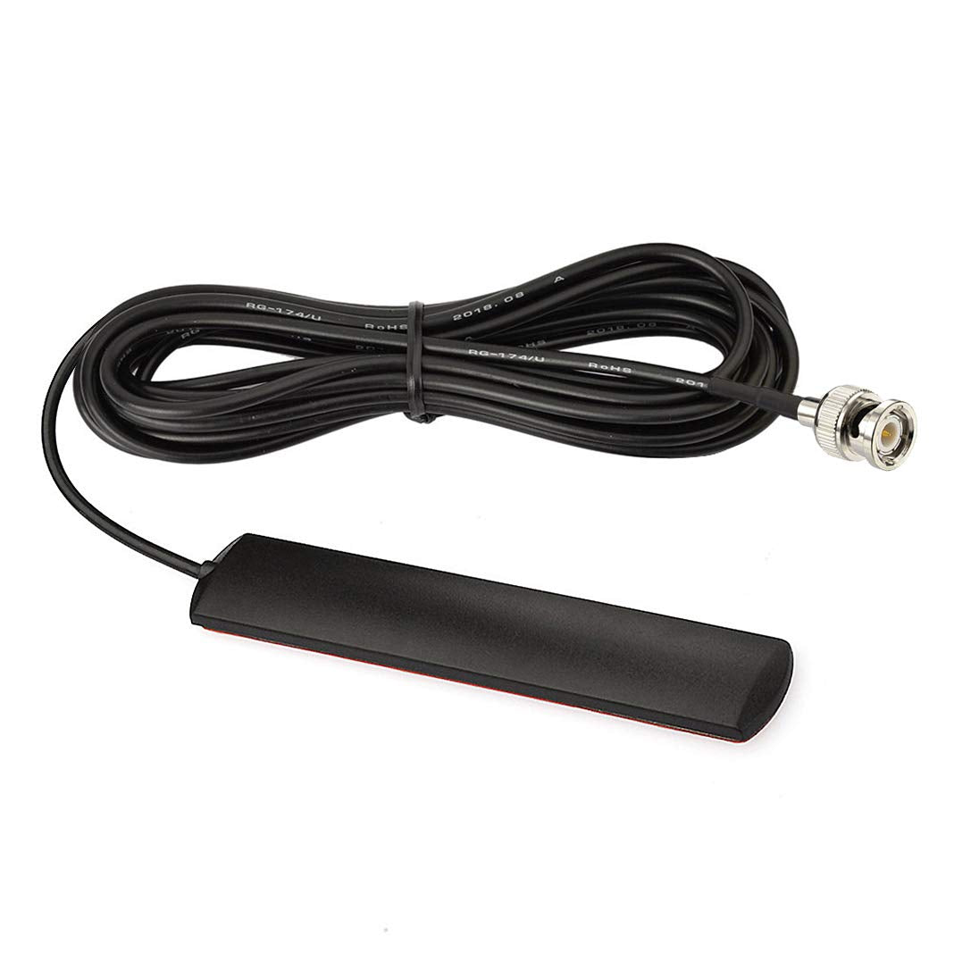 Bingfu dual band VHF UHF patch antenna with a rectangular adhesive mount design, 3-meter RG174 cable, and a professional BNC male connector.