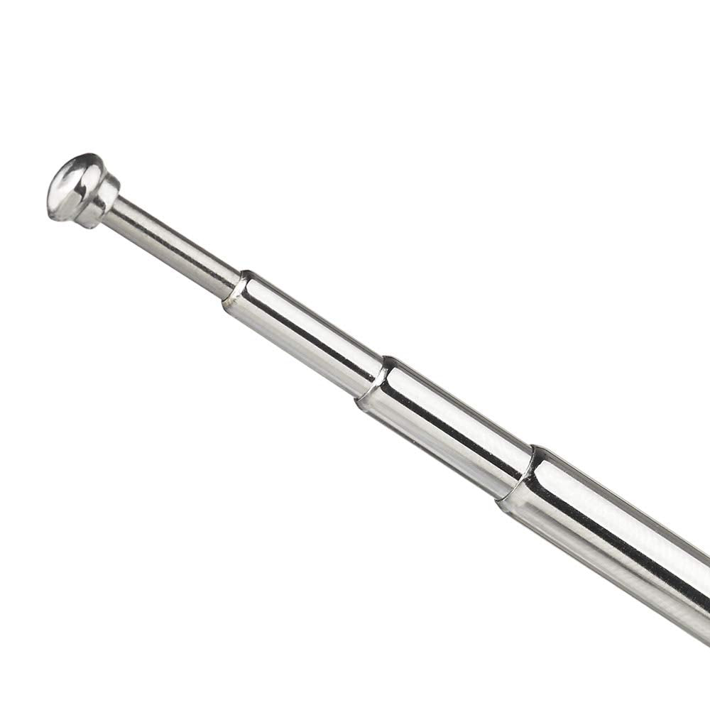 Close-up of the 3.5mm gold-plated/silver connector and 4-section telescopic mast
