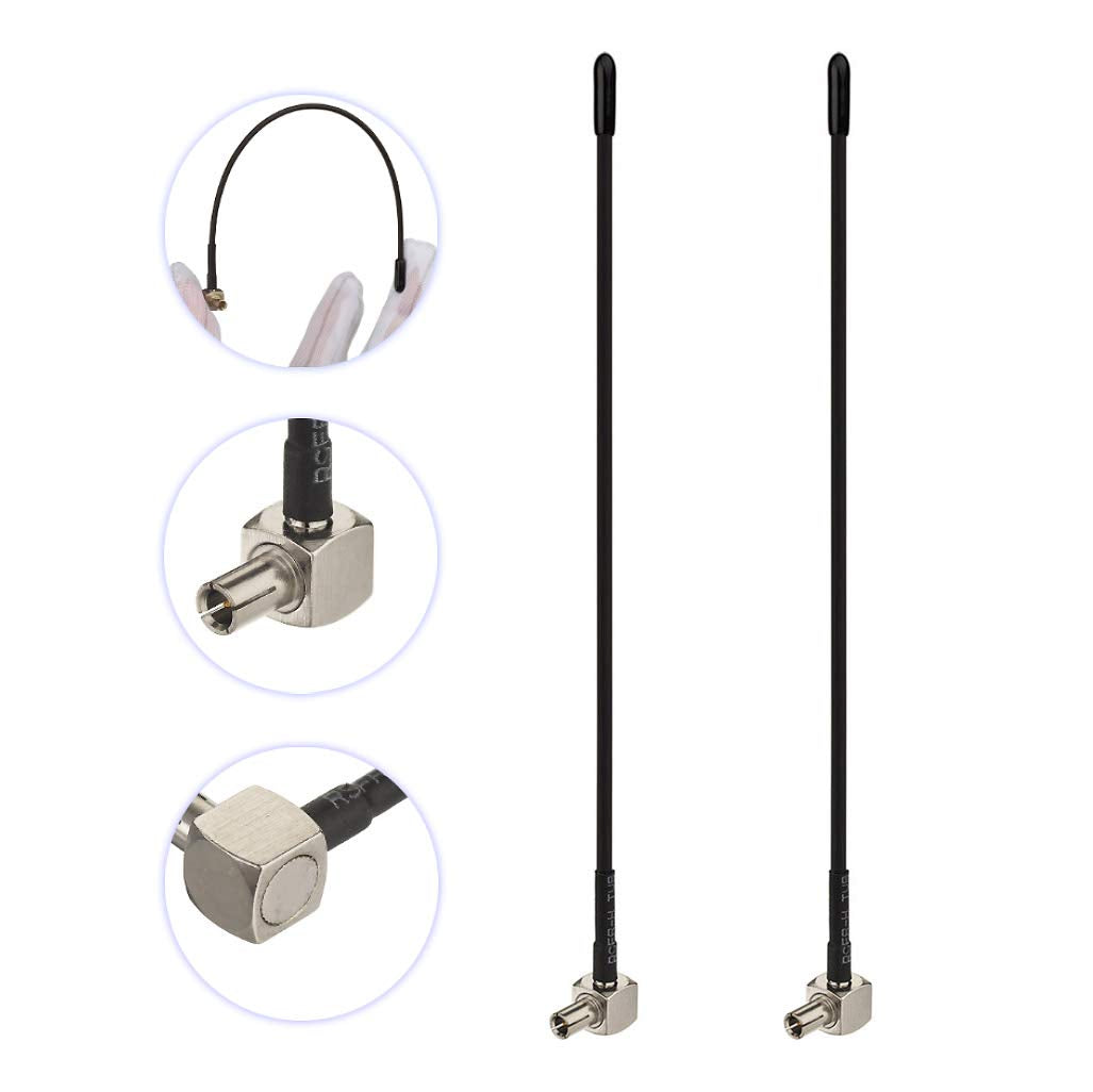 Close-up of the TS9 right-angle connector design for space-saving installation on 4G LTE USB modems and routers